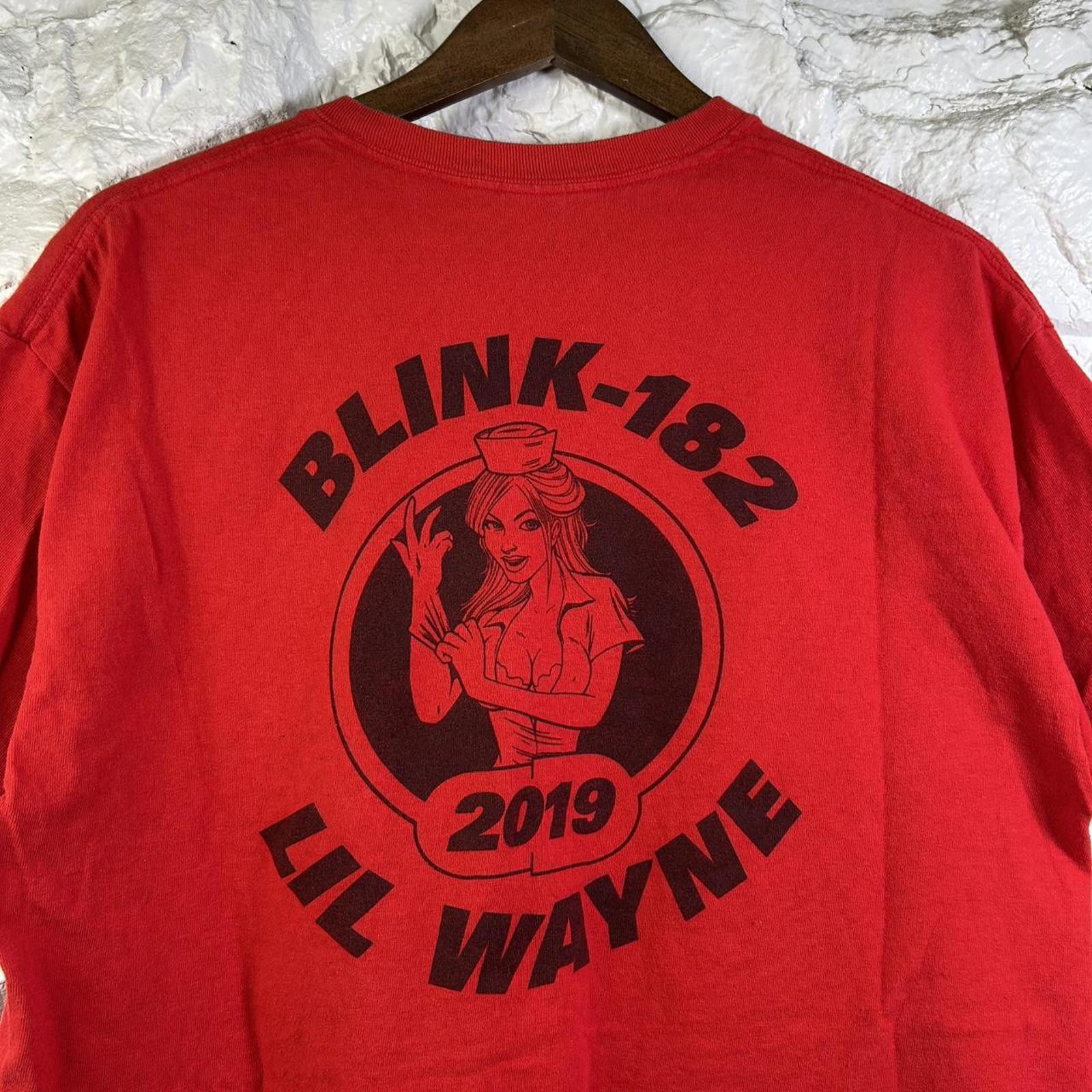 Other Blink 182 Lil Wayne 2019 Local Crew Concert Tee Size Large Hoodie, Sweatshirt | PodTeesHub.com