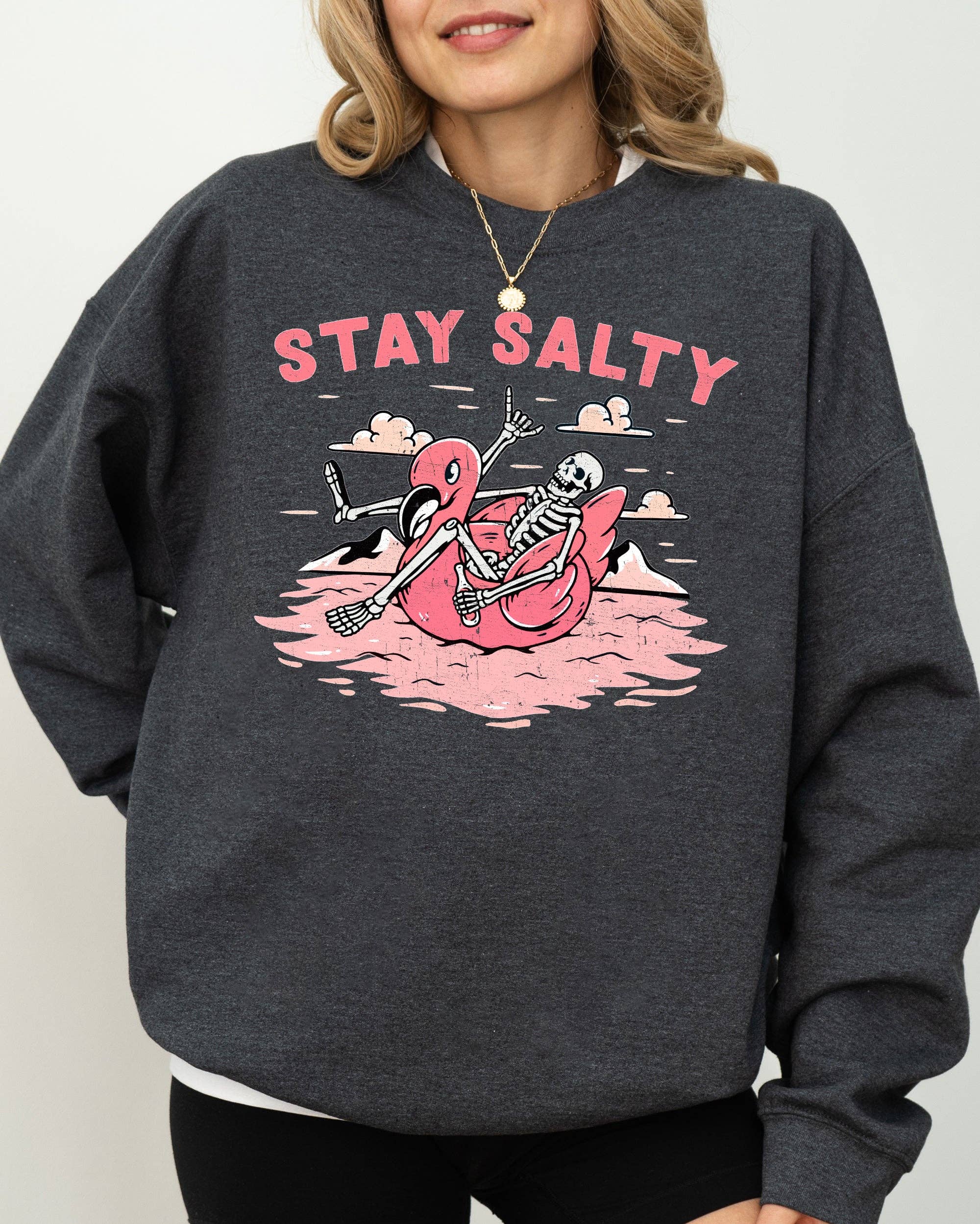 Stay Salty, Skeleton, Funny, Ghost, Halloween Sweatshirt T-Shirts, Hoodie | PodTeesHub.com