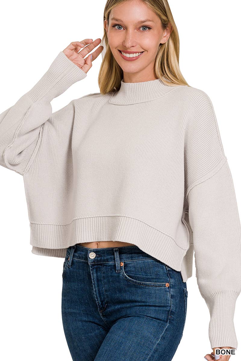 .....SI-24904 Side Slit Oversized Cropped Sweater T-Shirts, Hoodie, Sweatshirt | PodTeesHub.com