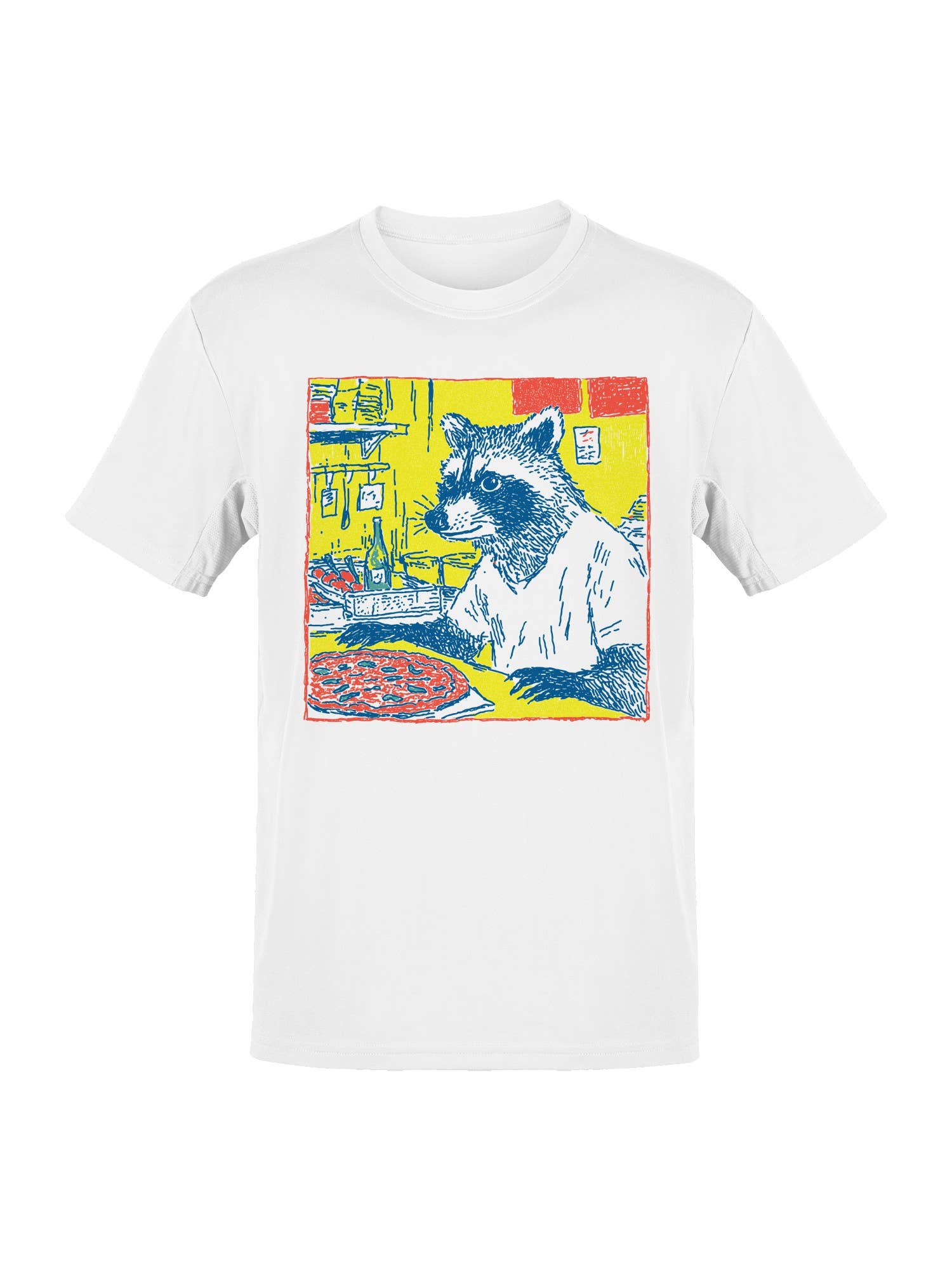 Pizza Night with Raccoon Men's T-Shirt Hoodie, Sweatshirt | PodTeesHub.com