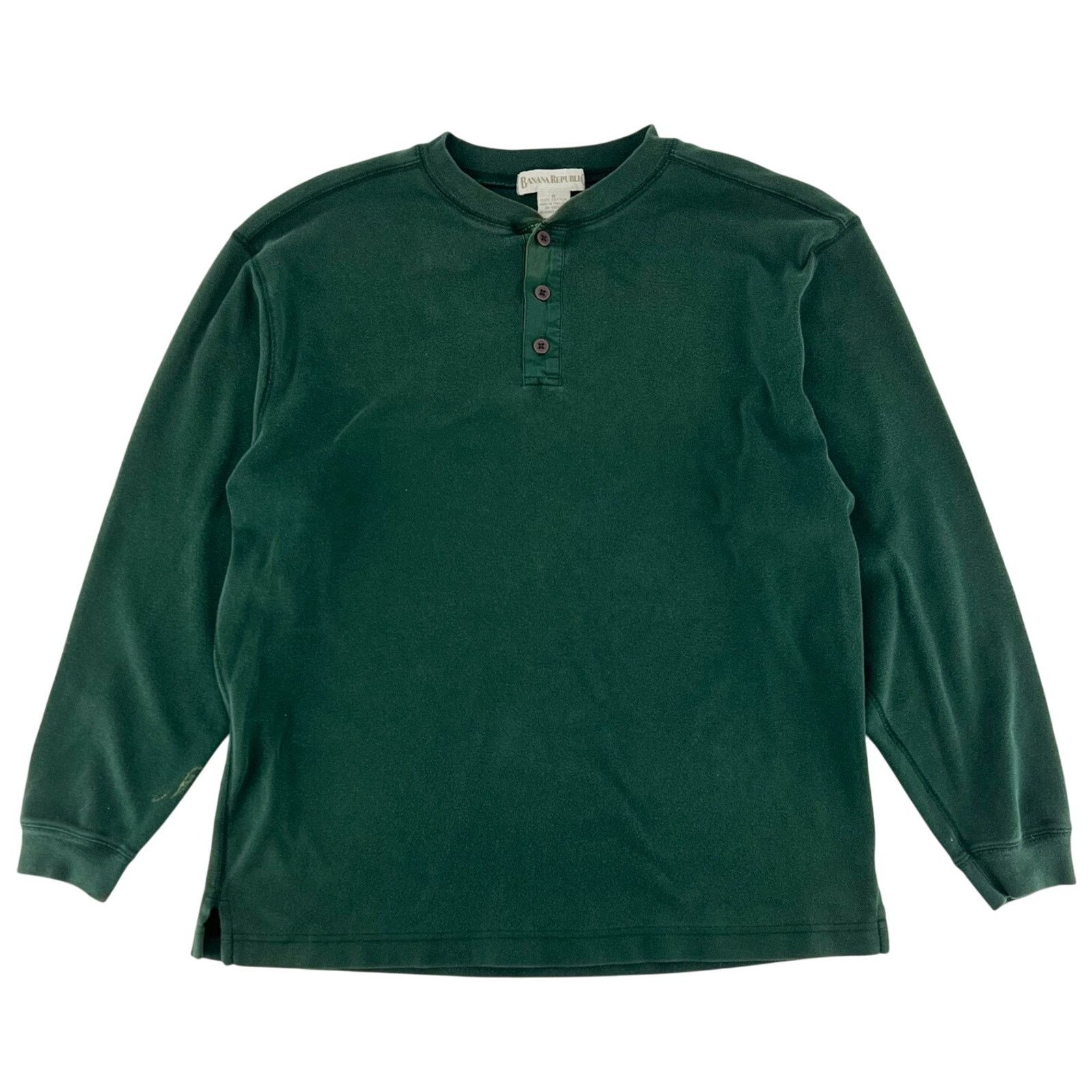 Vintage 90s Banana Republic Dark Green Henley Shirt 1990s Vintage Hoodie, Sweatshirt | PodTeesHub.com