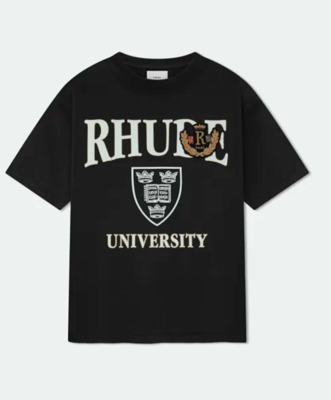 Rhude Oxford University Black Size Large Very Rare T-Shirts, Hoodie, Sweatshirt