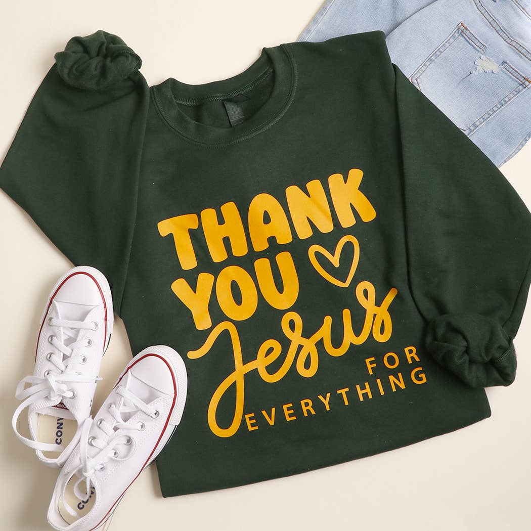 Thank You Jesus For Everything Heavyweight Sweatshirt T-Shirts, Hoodie | PodTeesHub.com
