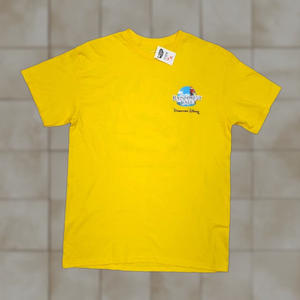 Vintage Rainforest Cafe T Shirt Yellow M Unisex Adults Graphic Print Crew Neck Short Sleeve Rainfore Hoodie, Sweatshirt
