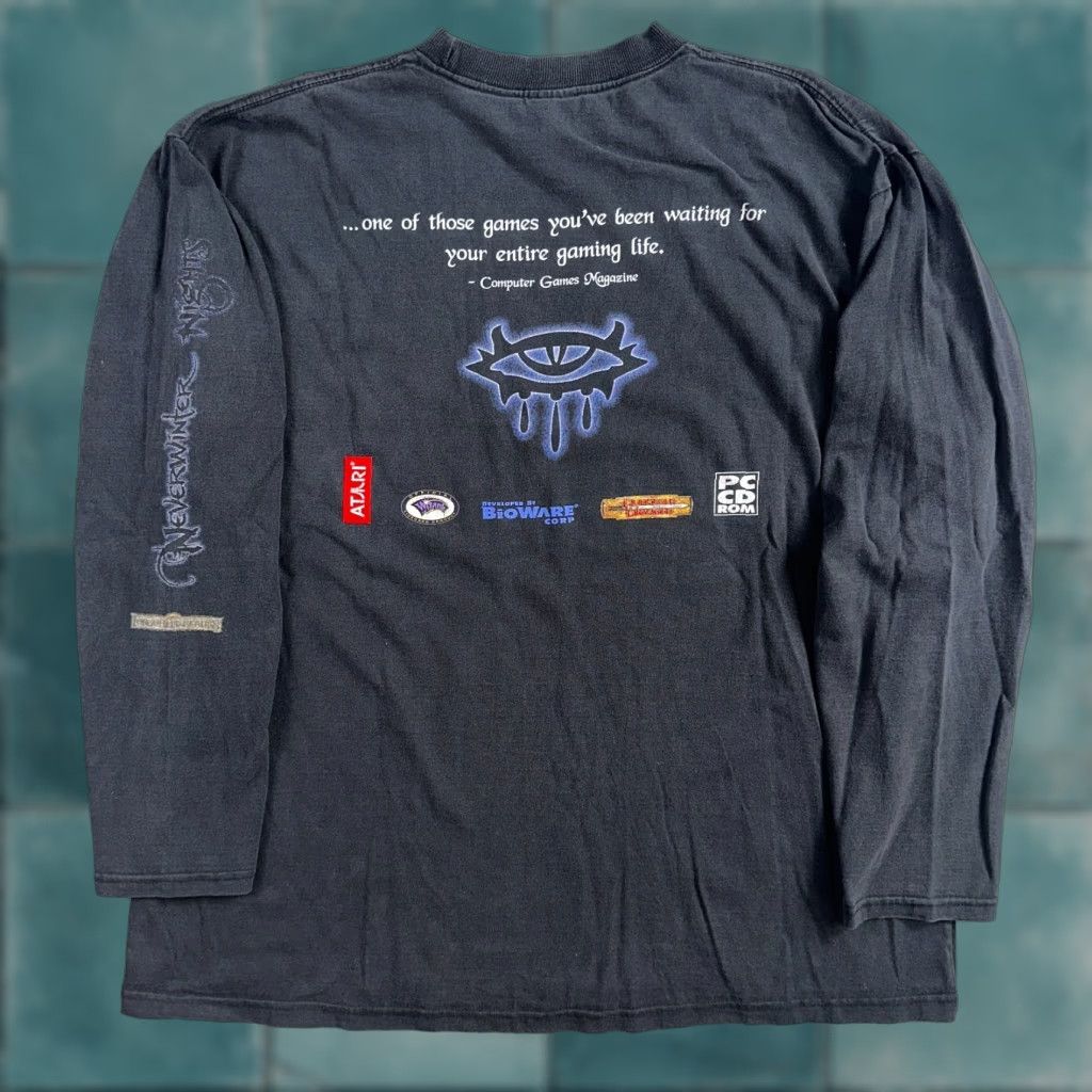 Vintage Neverwinter Nights Video Game Promo T Shirt Xl Men Black 90s Gaming Collectible Hoodie, Sweatshirt | PodTeesHub.com