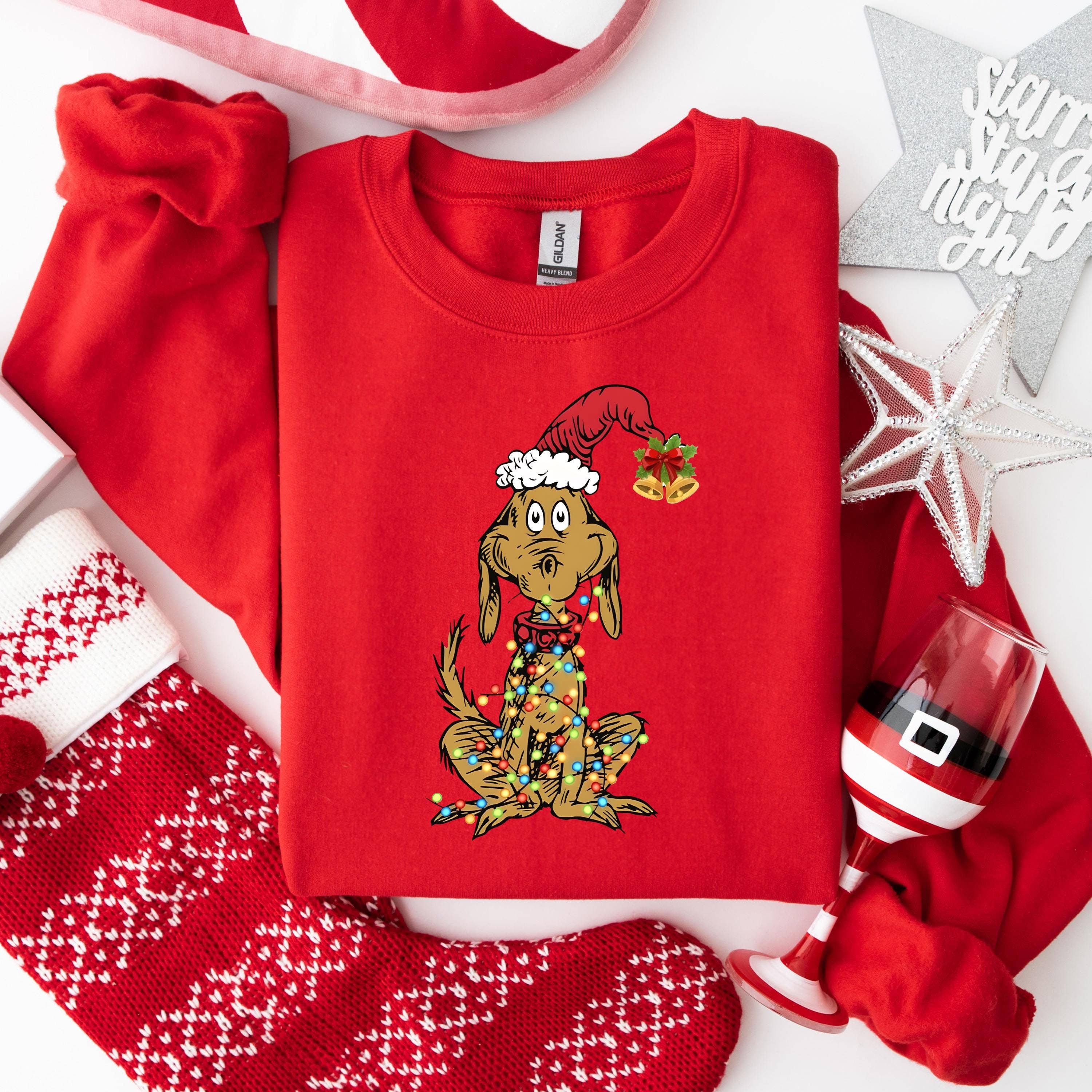 Grinch Dog Max Christmas Tee Shirt, Funny Holiday Sweatshirt Hoodie | PodTeesHub.com