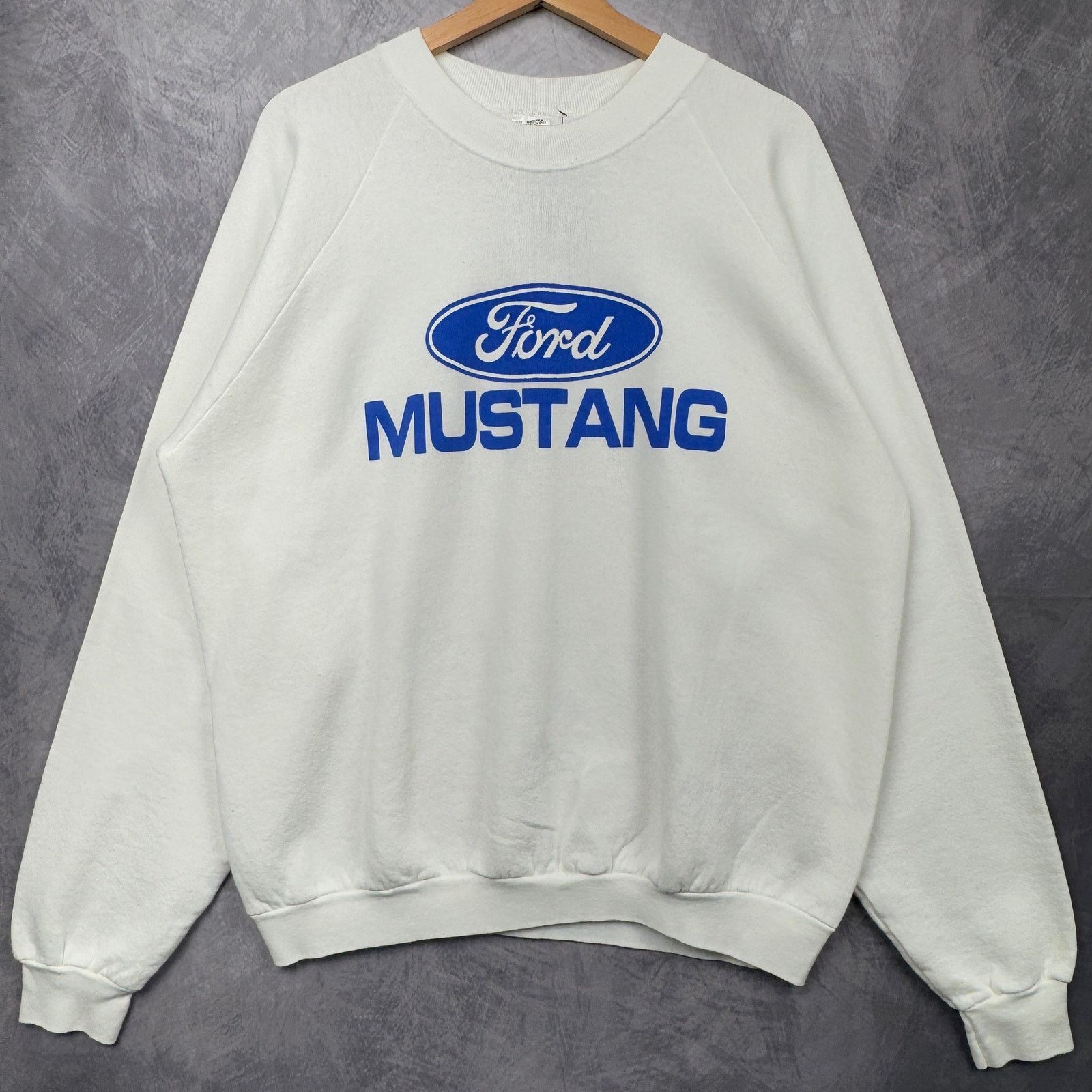 Vintage 90s White Ford Mustang Usa Made Graphic Sweatshirt L 3990 T-Shirts, Hoodie | PodTeesHub.com