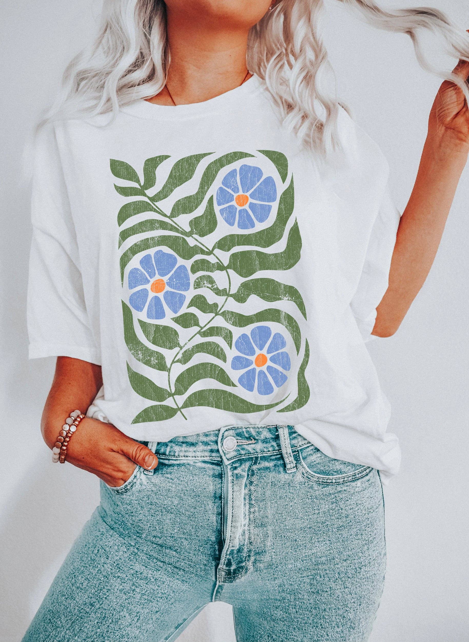Boho Floral Vintage Gr T-Shirt Hoodie, Sweatshirt | PodTeesHub.com