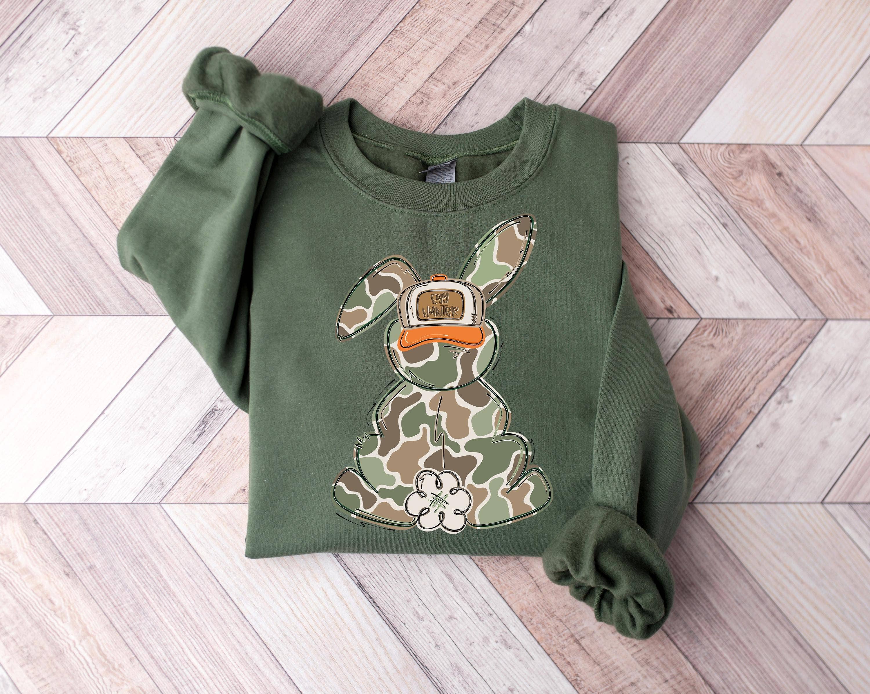 Easter Egg Hunt Camo Bunny Kids T-Shirt Hoodie, Sweatshirt | PodTeesHub.com