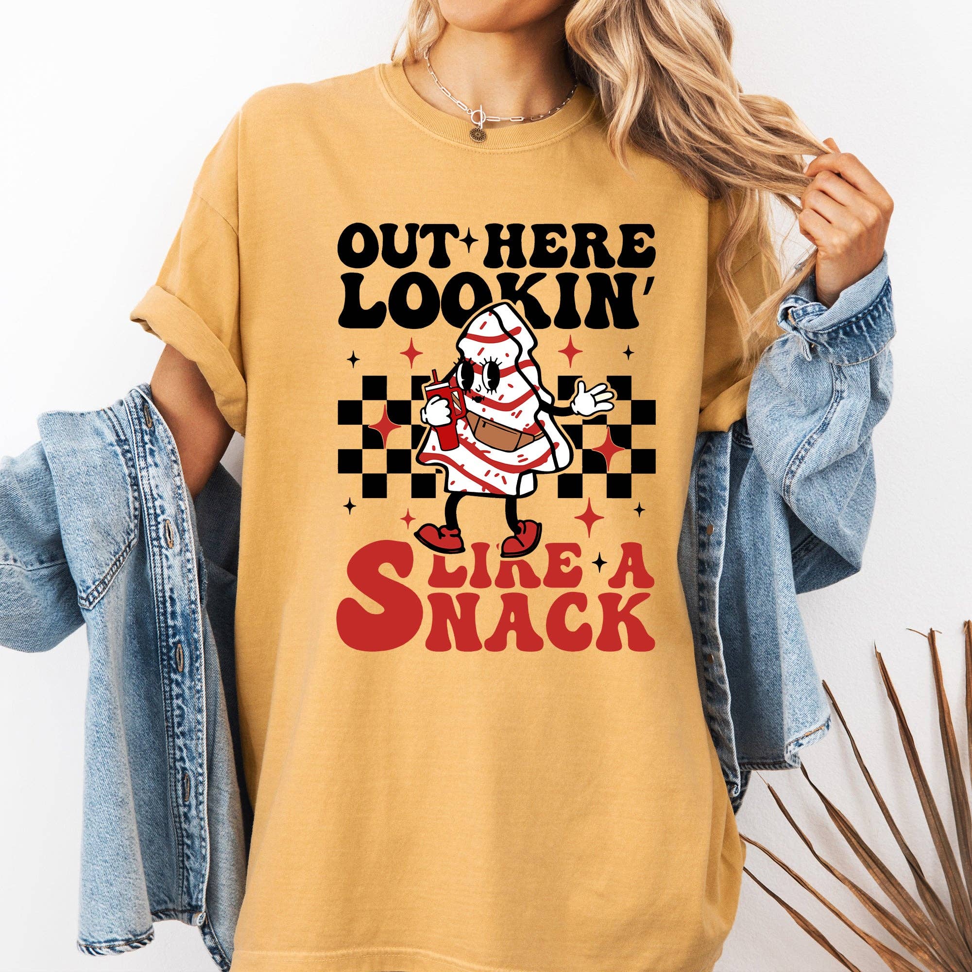 Out Here Lookin Like A Snack, Christmas Cake, Santa Tshirt Hoodie, Sweatshirt | PodTeesHub.com