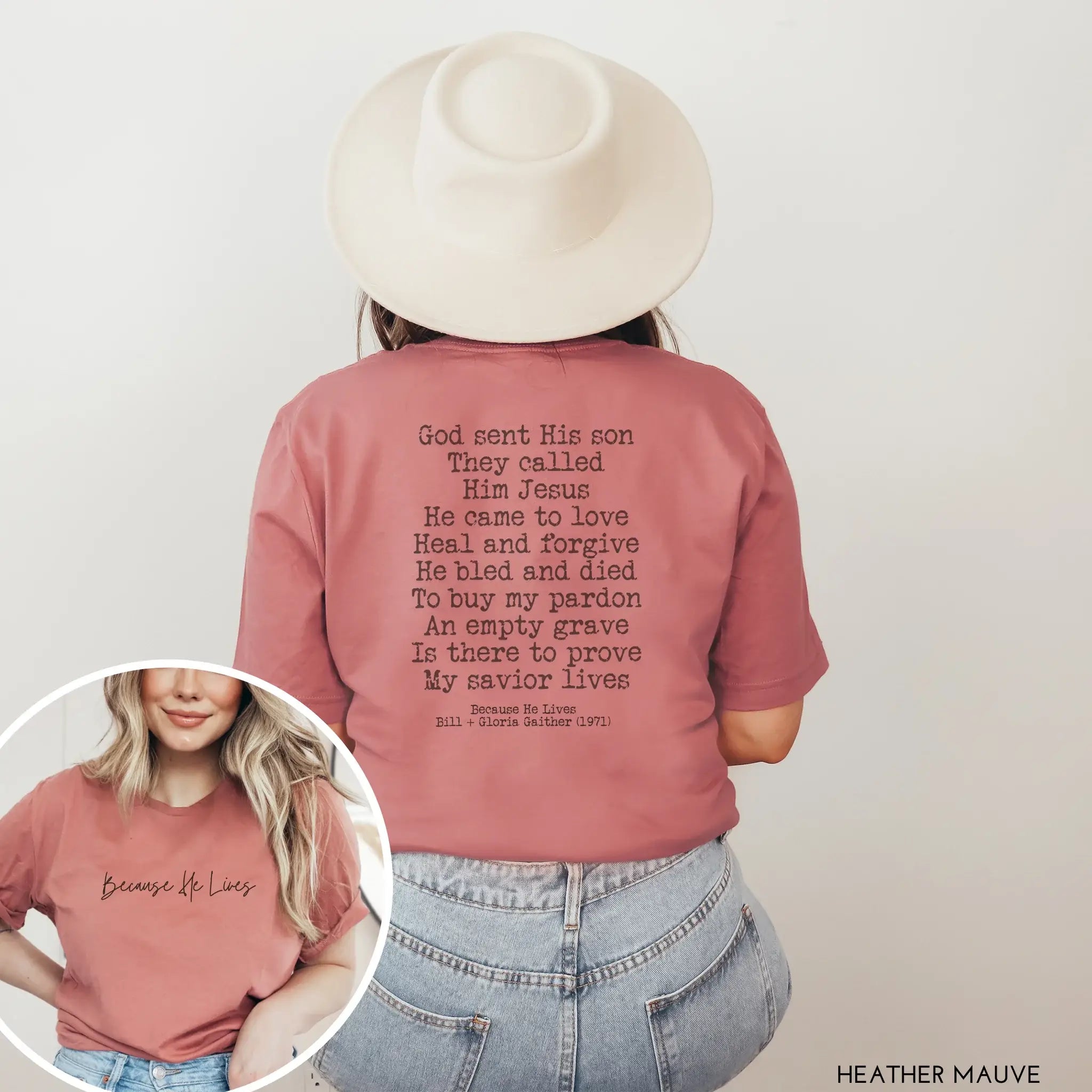 Because He Lives Hymn Easter T- Shirt Front and Back Hoodie, Sweatshirt | PodTeesHub.com