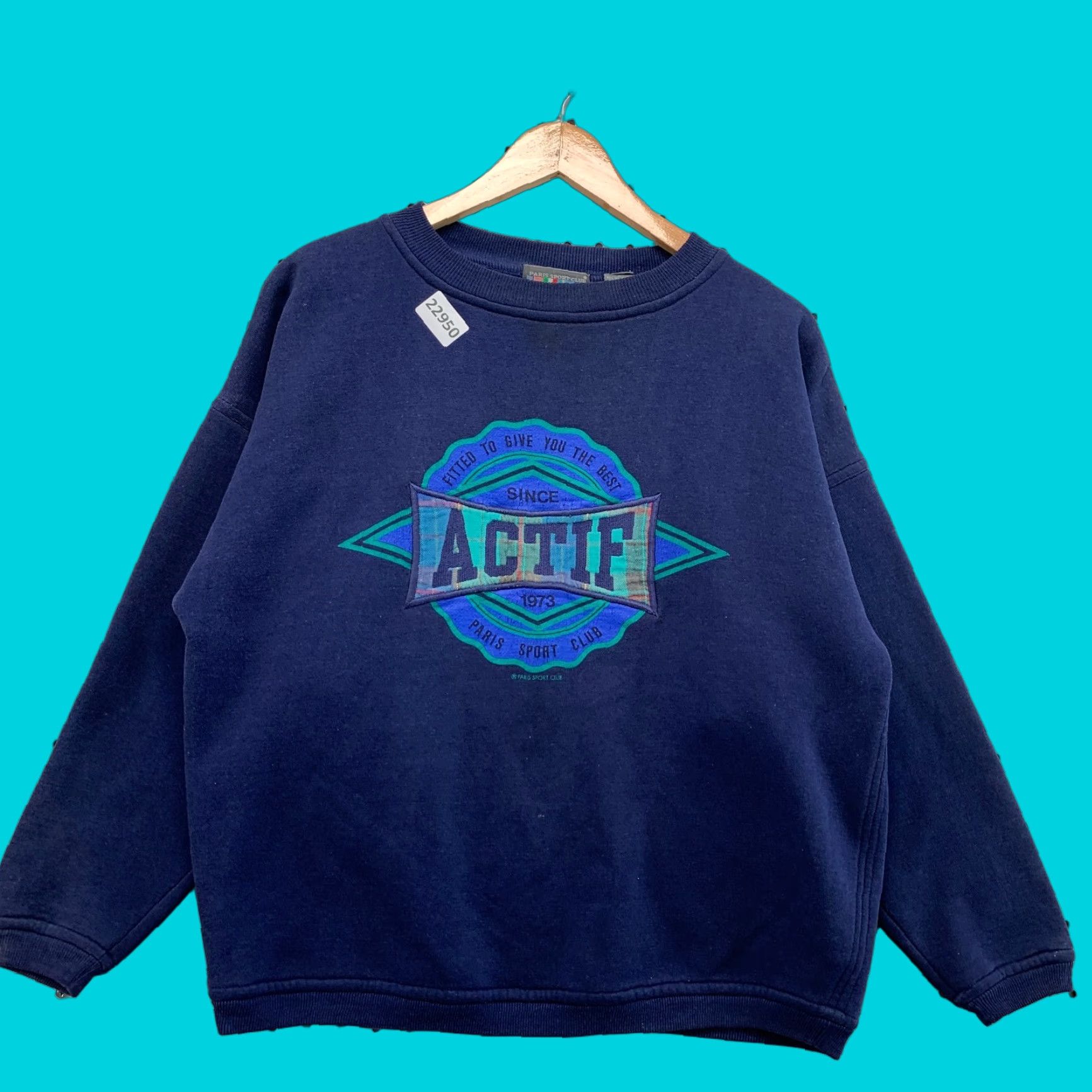 Vintage Paris Sports Club Navy Blue Actif Logo Medium 22x24 T-Shirts, Hoodie, Sweatshirt