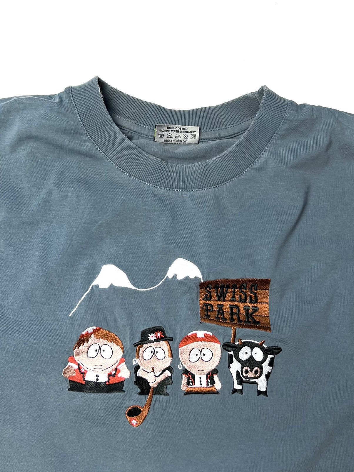 Vintage Y2k Swiss South Park Parody Humor Distressed Tee Hoodie, Sweatshirt | PodTeesHub.com