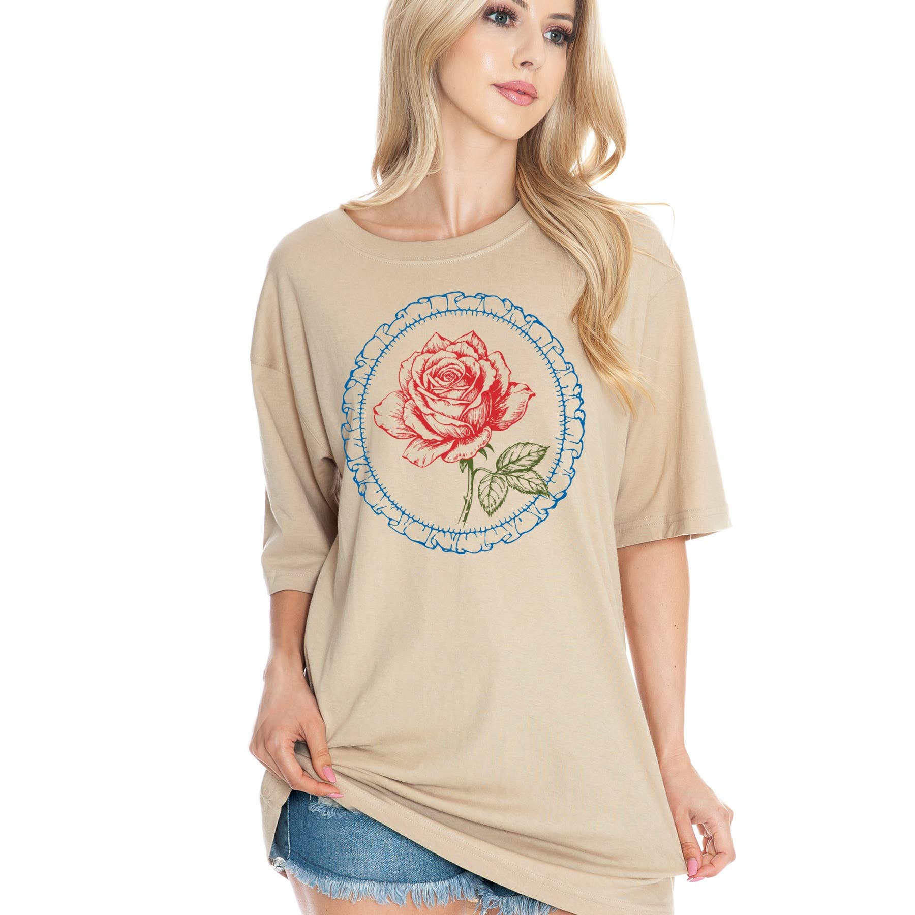 Vintage Rose 80s Oversized Unisex Tee Hoodie, Sweatshirt | PodTeesHub.com