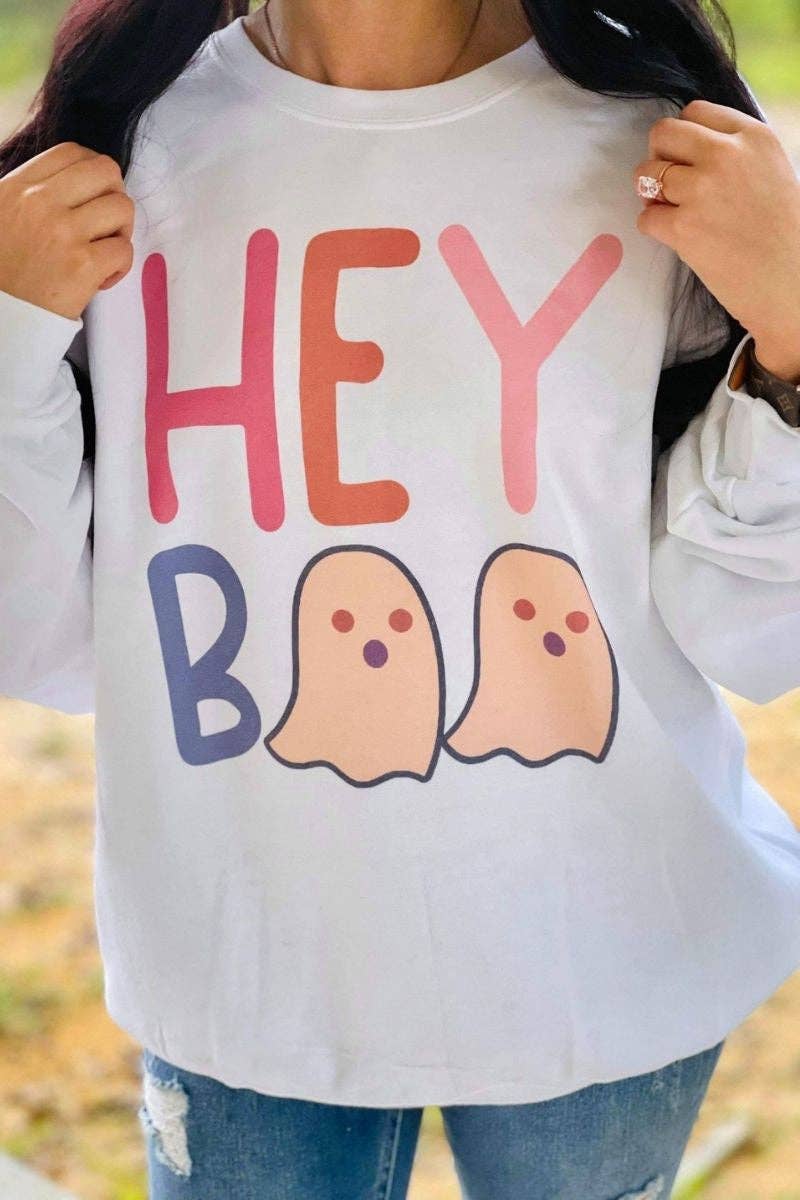 Hey Boo Sweatshirt T-Shirts, Hoodie | PodTeesHub.com