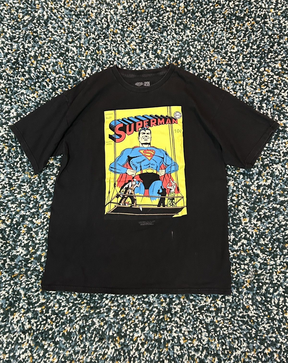 Shoe Palace X Vintage Vintage Black Superman Tee Shoe Palace X Justice League Hoodie, Sweatshirt | PodTeesHub.com