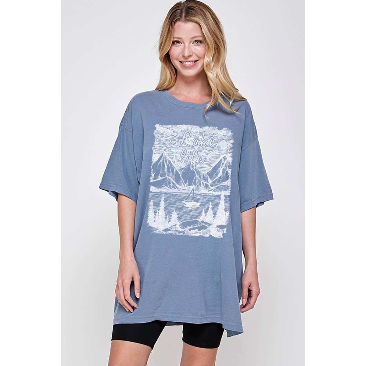 Lake Life Vintage   Graphic  Oversized Tee Hoodie, Sweatshirt | PodTeesHub.com