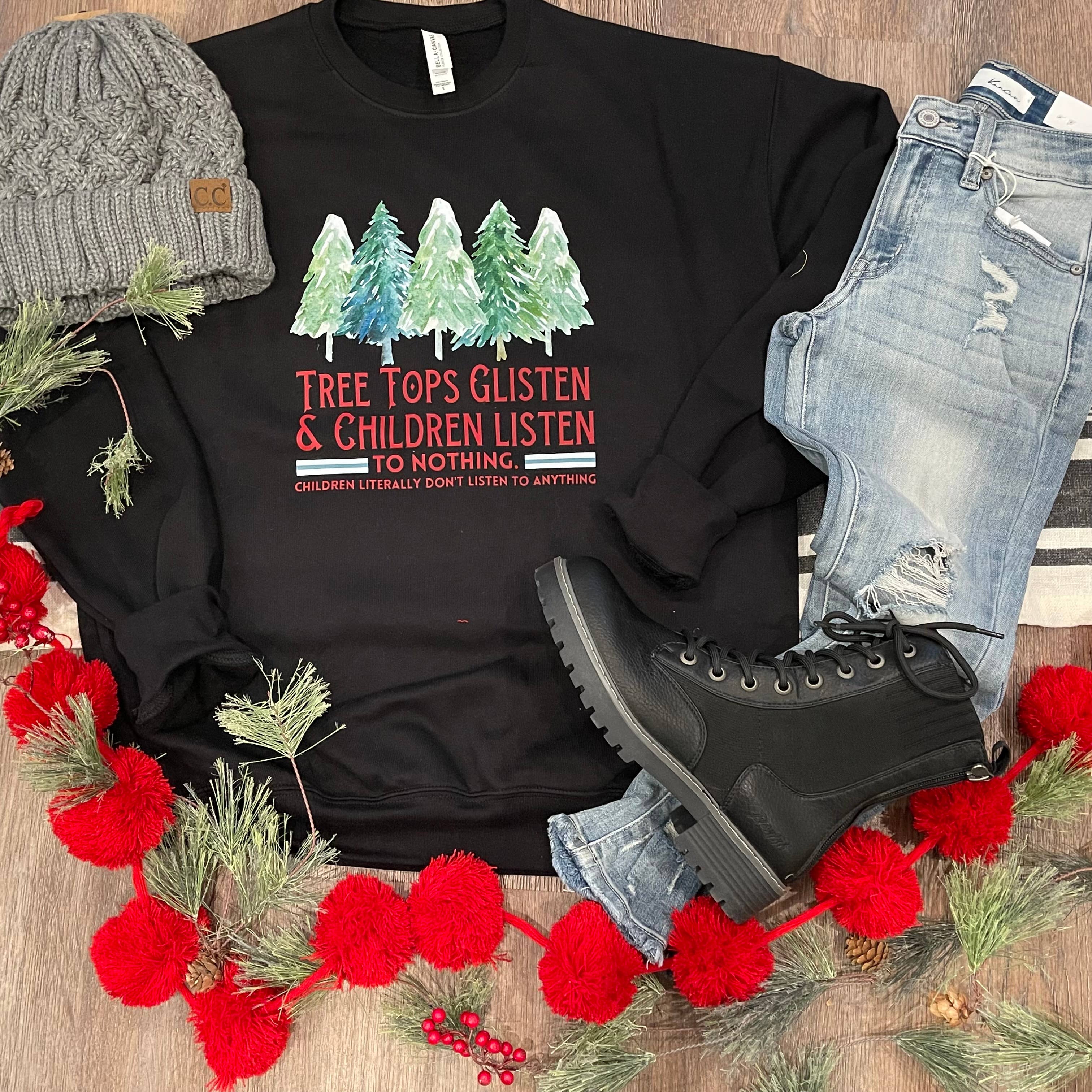Children Listen To Nothing Crewneck Sweatshirt T-Shirts, Hoodie | PodTeesHub.com