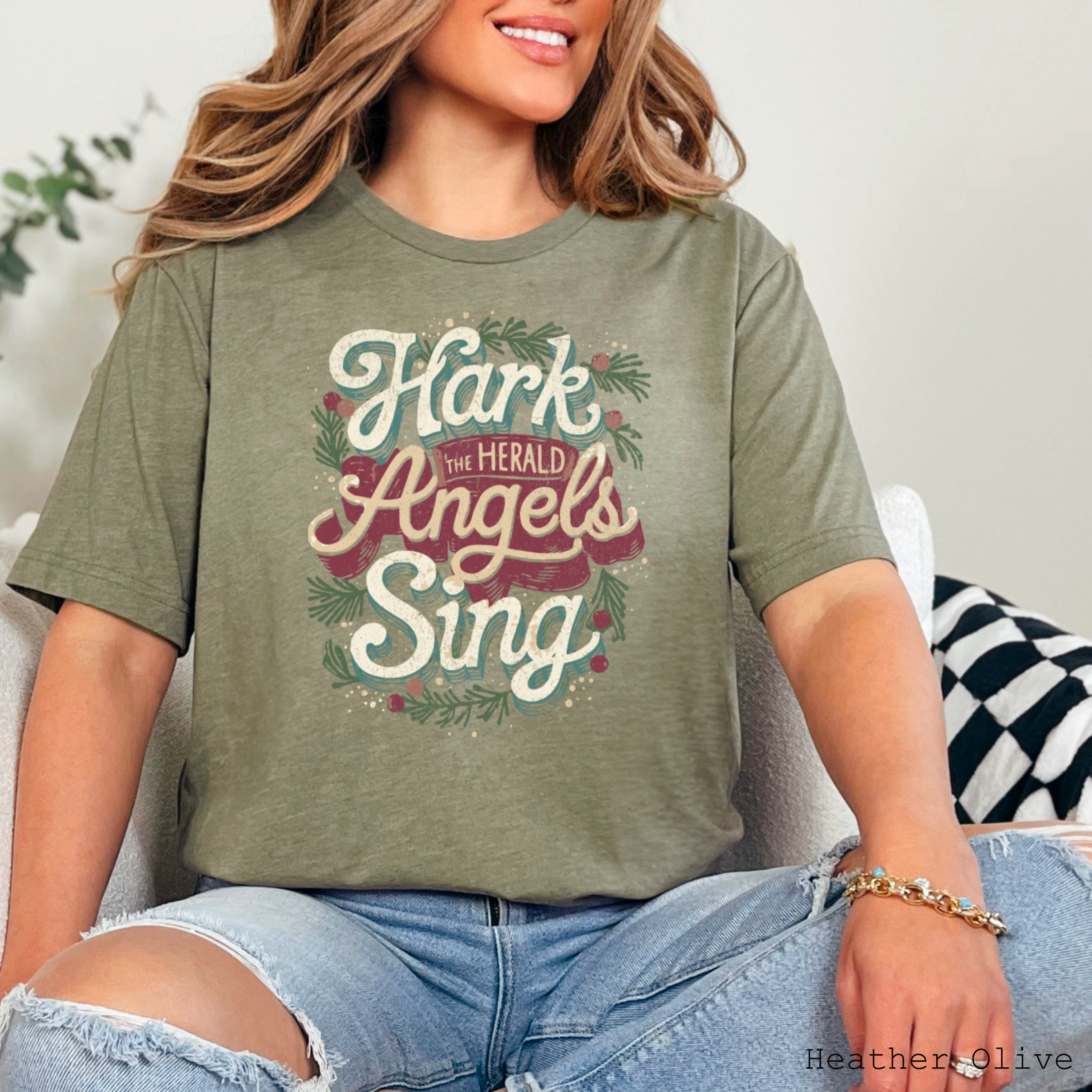Herald Angel Sing Christmas 2025 Graphic Tee |Bella Canvas Hoodie, Sweatshirt | PodTeesHub.com
