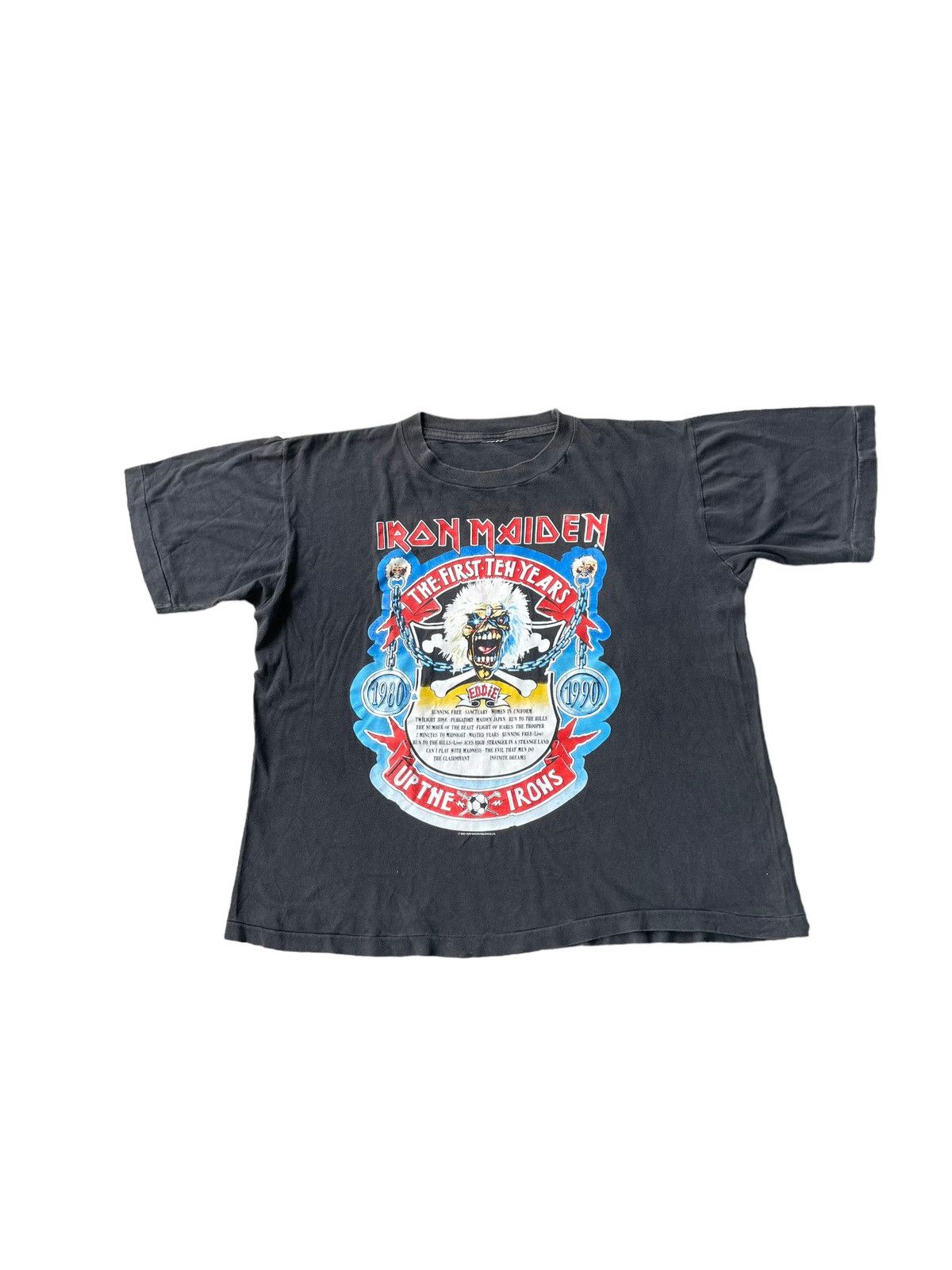 Iron Maiden X Vintage Vtg 90 S Iron Maiden The 1st Ten Year Anniversary T-Shirts, Hoodie, Sweatshirt | PodTeesHub.com