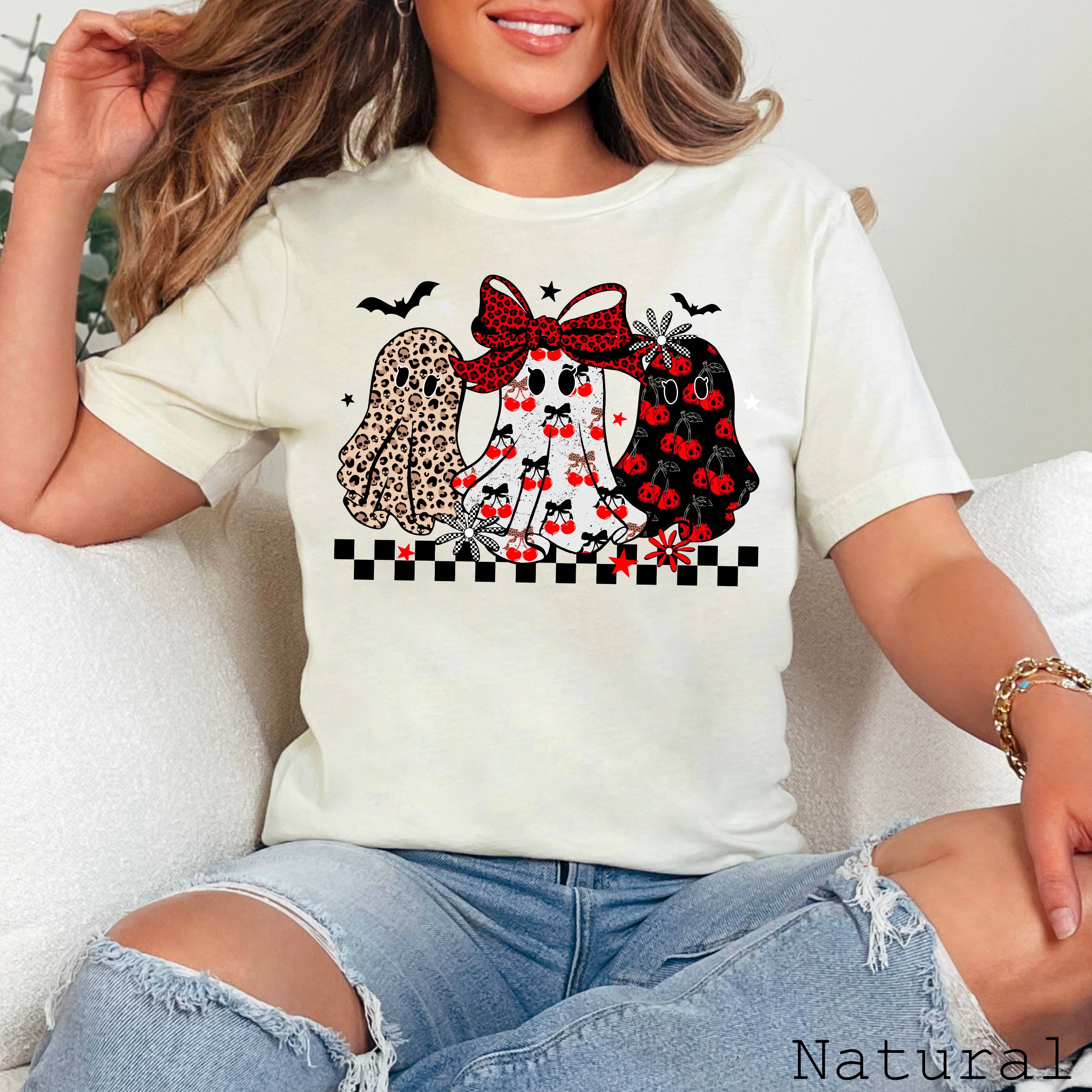 Leopard  Ghost Halloween 2025 Graphic Tee | Bella Canvas Hoodie, Sweatshirt | PodTeesHub.com