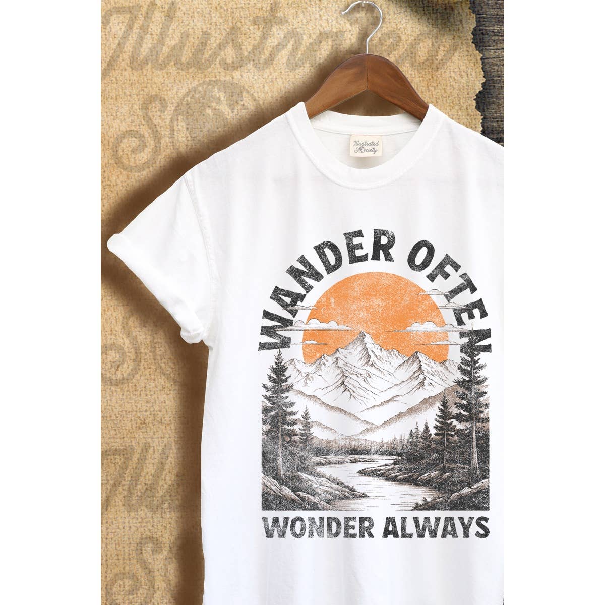Wander Often Wonder Always Vintage Graphic  Tee Hoodie, Sweatshirt | PodTeesHub.com