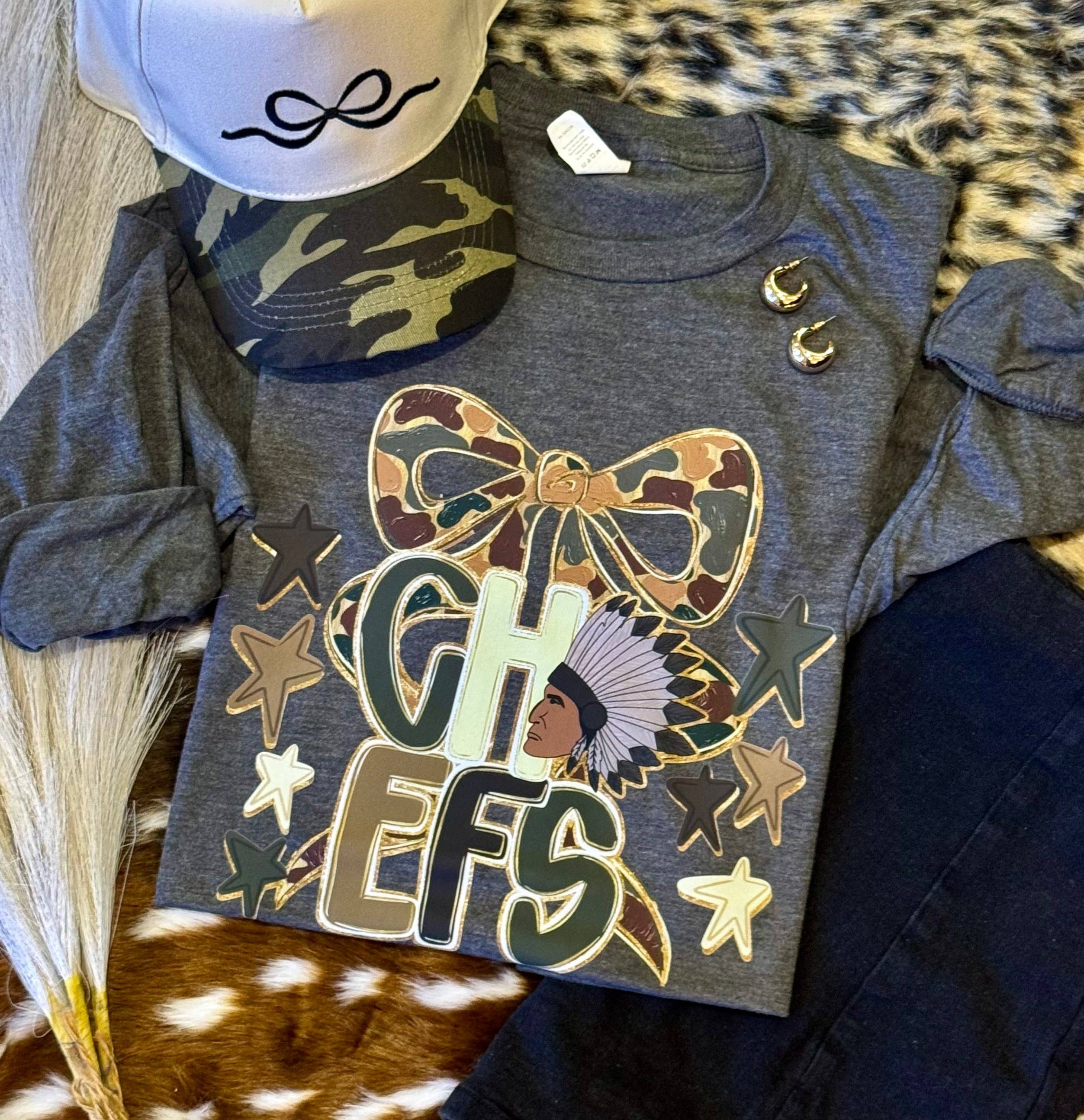 Chiefs Camo Bow Tee / Long Sleeve Hoodie, Sweatshirt | PodTeesHub.com
