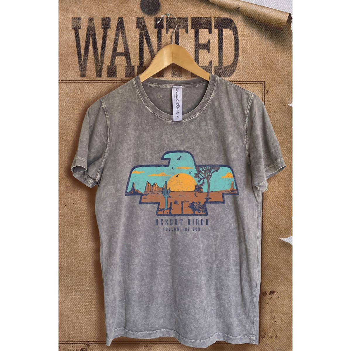 Desert Rider Spirit Mineral Wash Vintage Graphic  Tee Hoodie, Sweatshirt | PodTeesHub.com