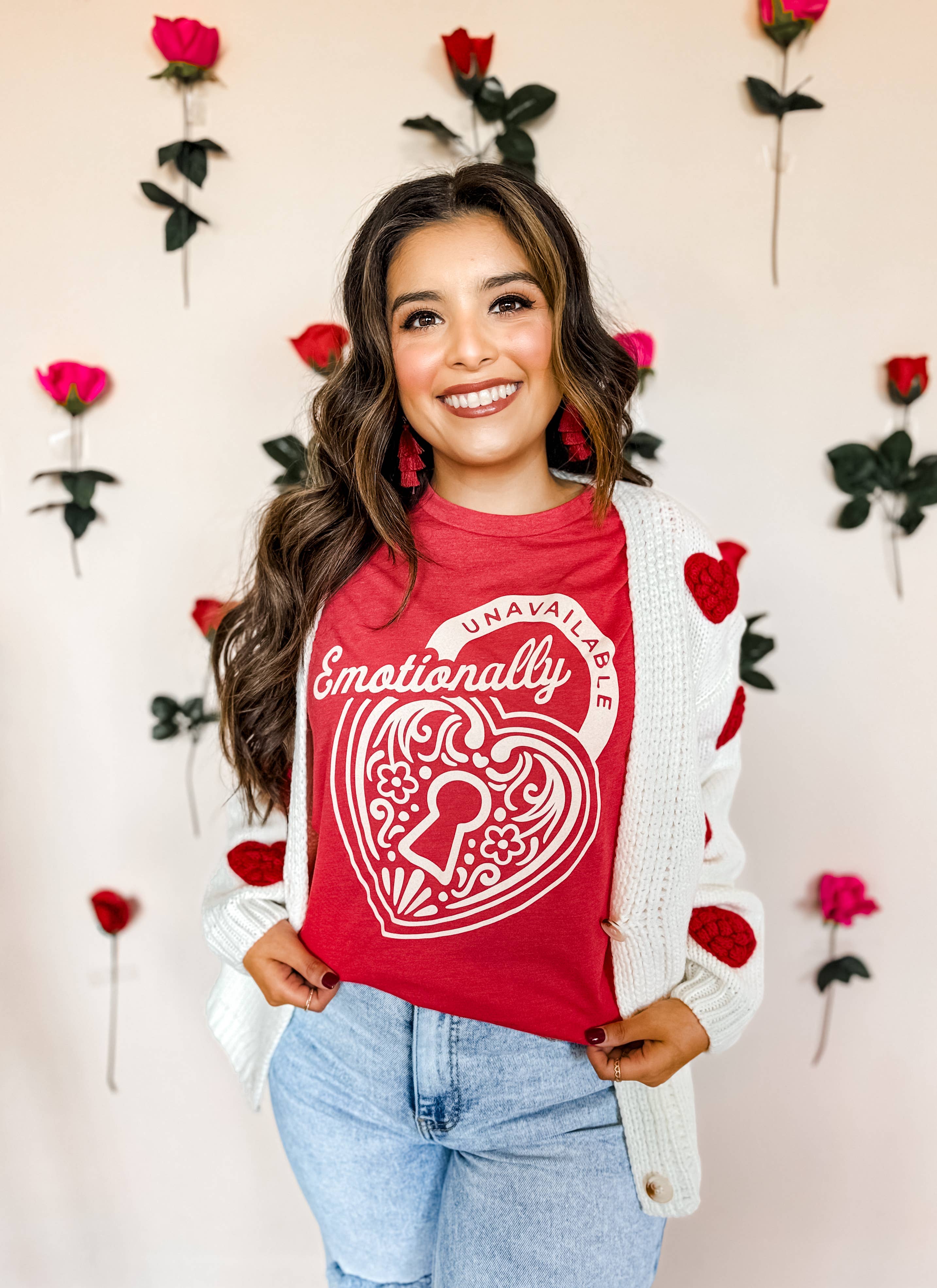 Emotionally Unavailable Valentine's Shirt, Valentine Tee Hoodie, Sweatshirt | PodTeesHub.com