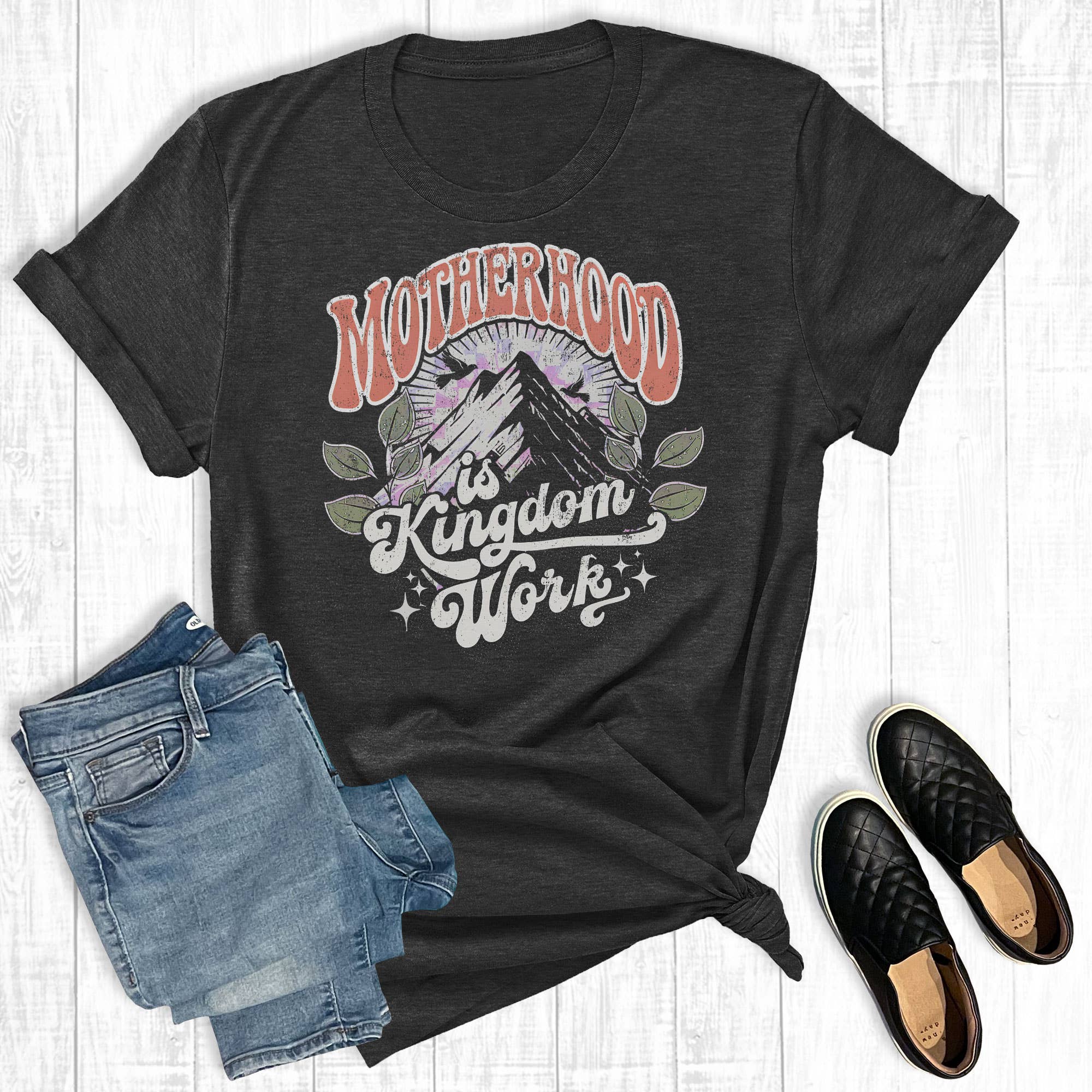 Mother's Day Motherhood Is Kingdom Work Graphic Tee Hoodie, Sweatshirt | PodTeesHub.com