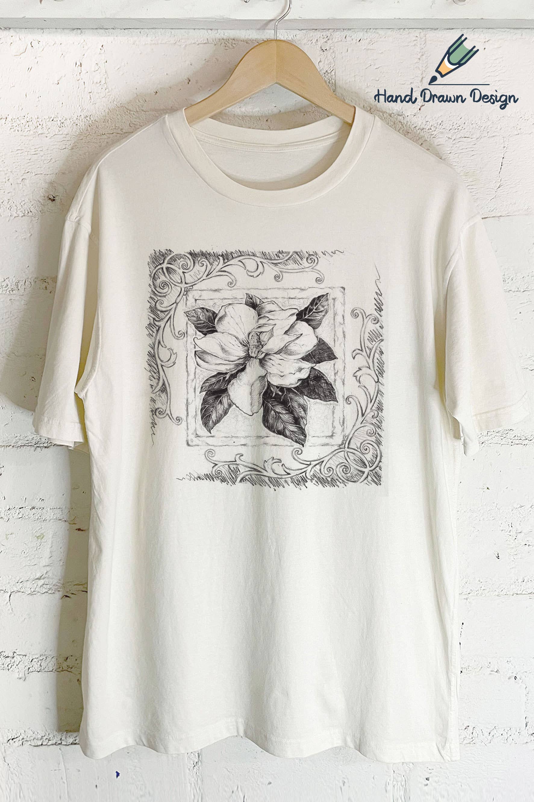Flower-Hand Drawn-Oversized Tee Hoodie, Sweatshirt | PodTeesHub.com