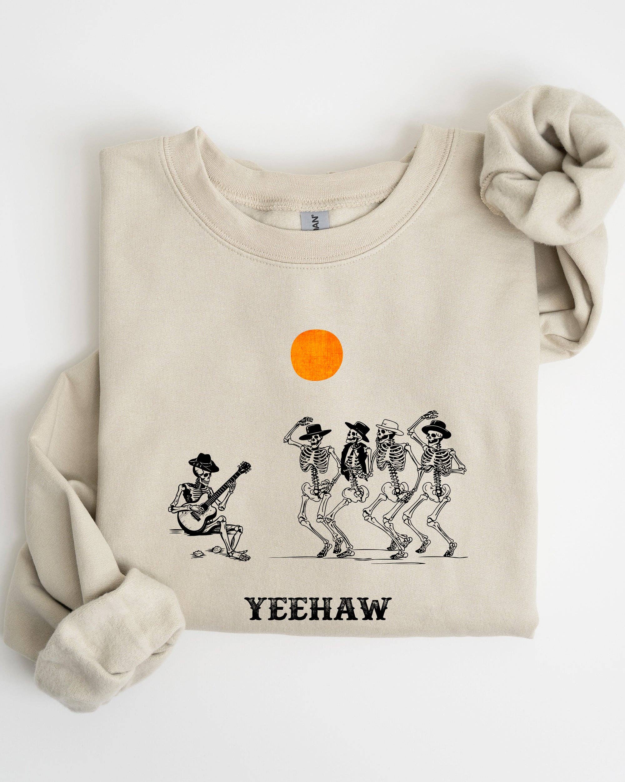 Yeehaw, Dancing Skeletons, Halloween, Cowboys Sweatshirt T-Shirts, Hoodie | PodTeesHub.com