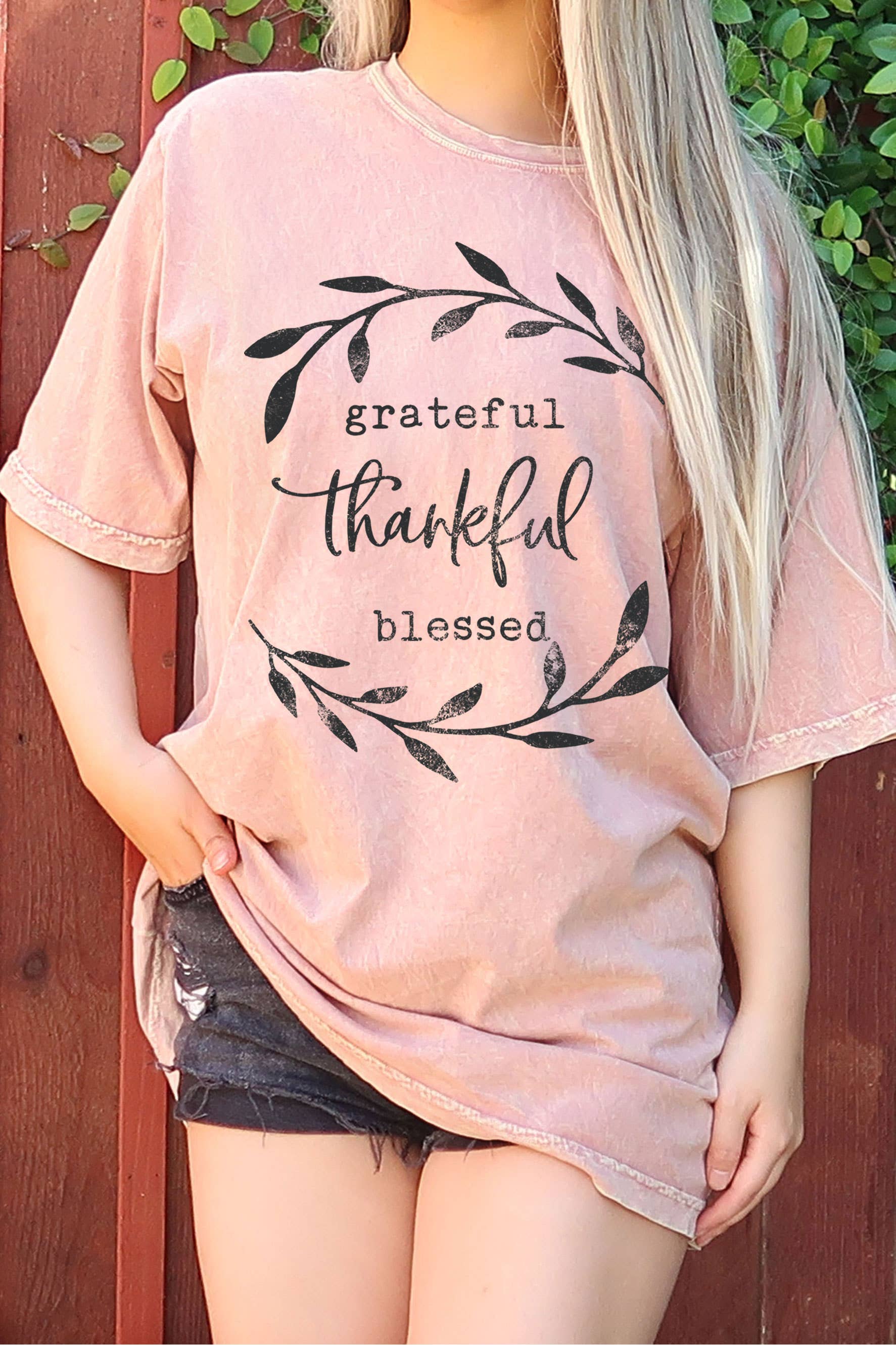 Grateful Thankful Blessed Oversize Mineral Graphic Tshirt Hoodie, Sweatshirt | PodTeesHub.com
