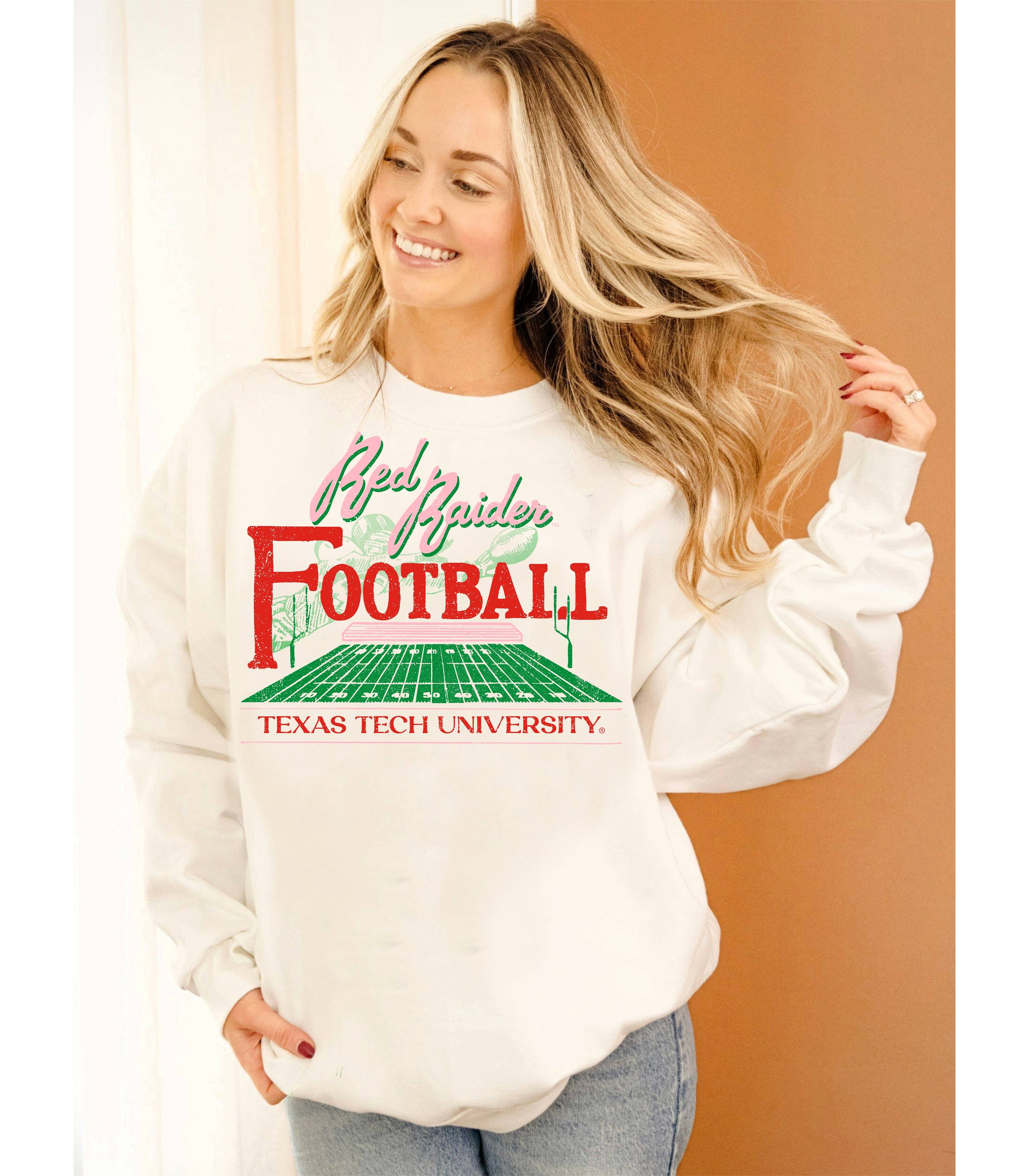 Texas Tech Red Raiders Football Field White Sweatshirt T-Shirts, Hoodie | PodTeesHub.com
