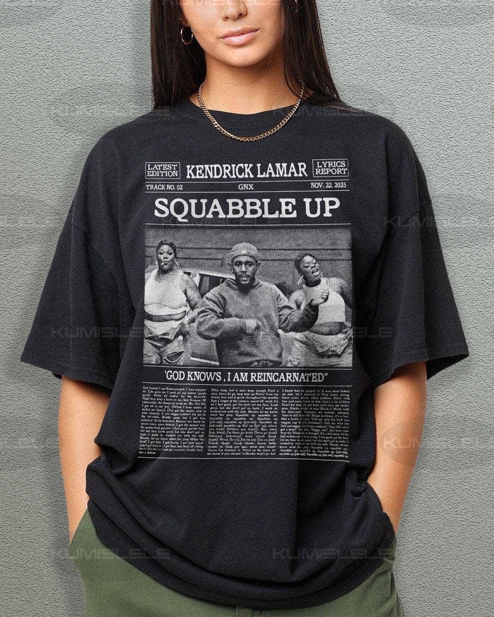 Kendrick Lamar Squabble Up Lyrics Music Tee - Gnx Album Hoodie, Sweatshirt | PodTeesHub.com