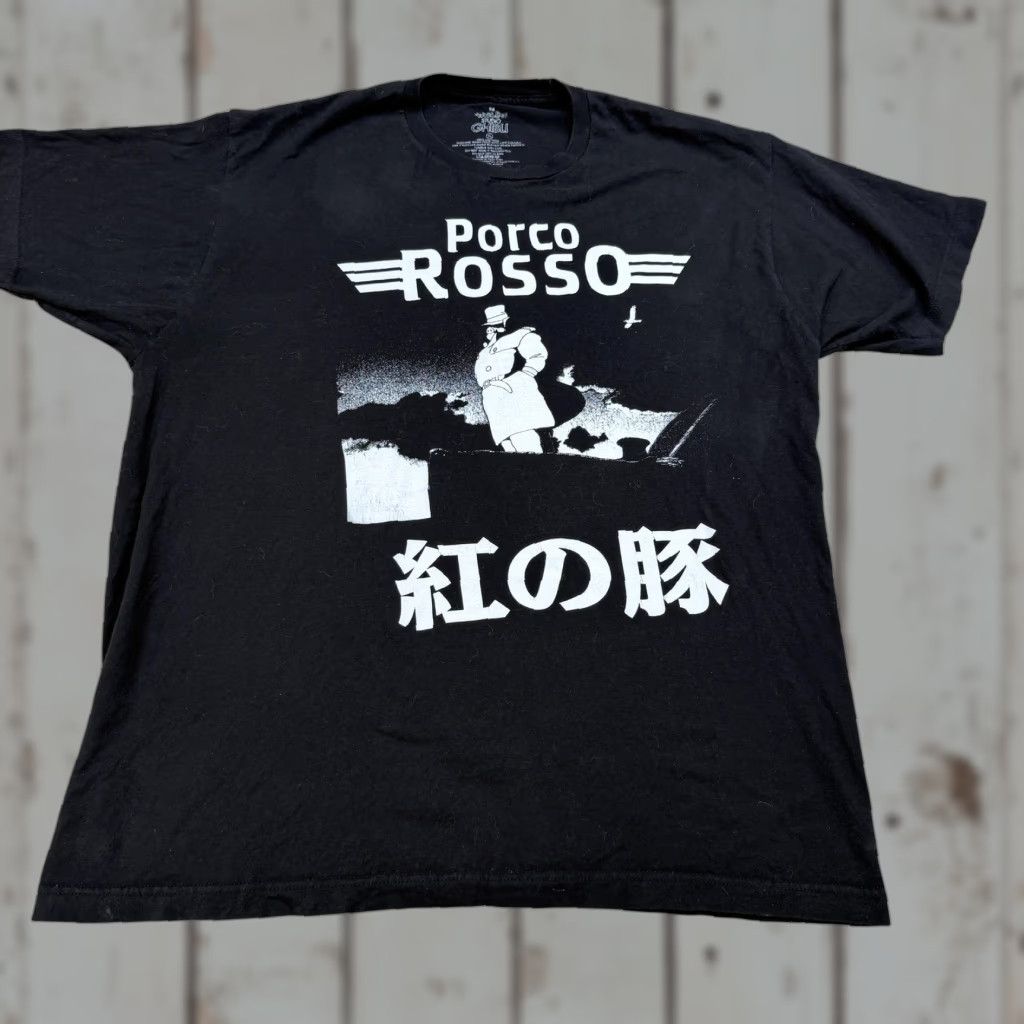 Vintage Studio Ghibli Porco Rosso Shirt Xl Black Anime Movie T-Shirts, Hoodie, Sweatshirt