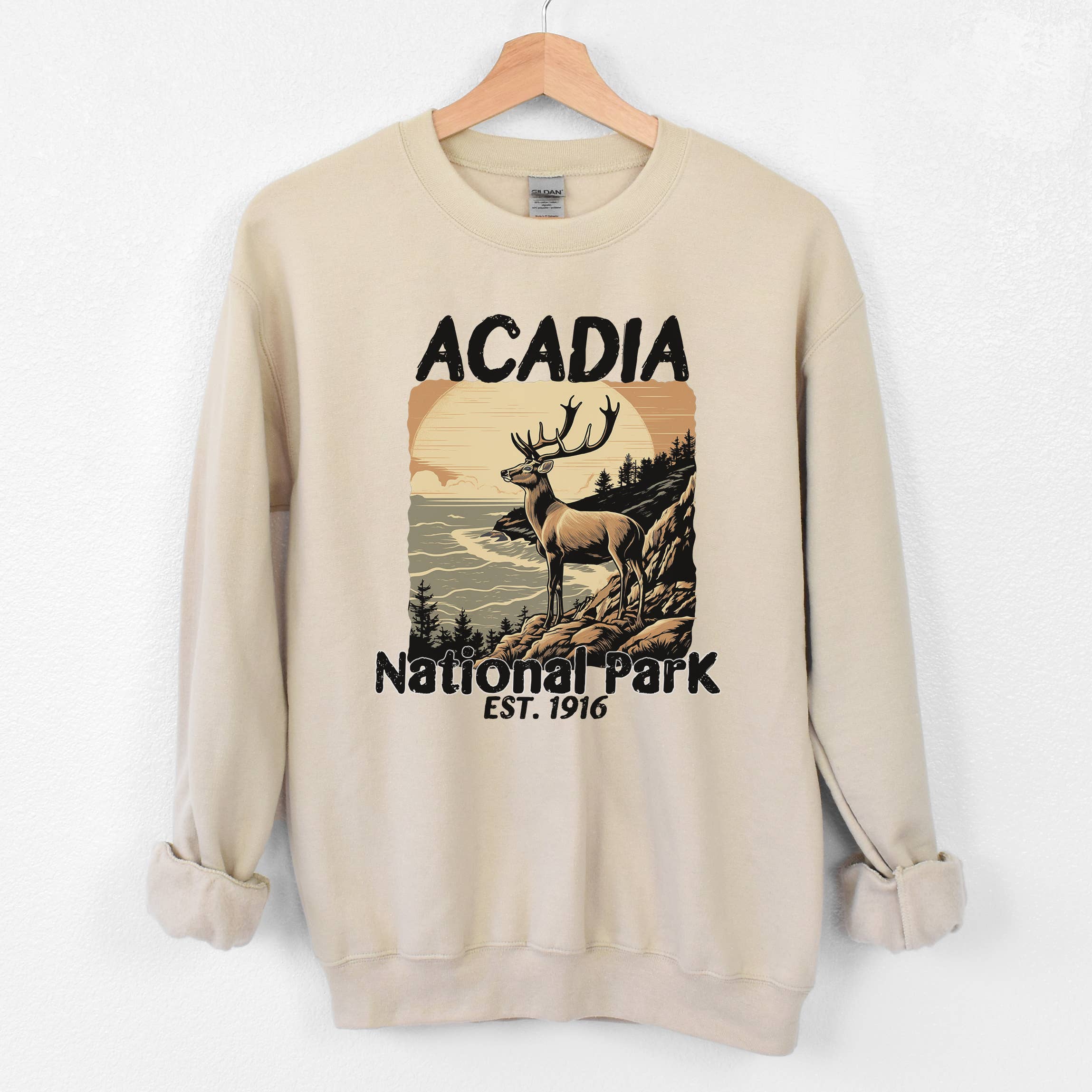 Acadia Sand Sweatshirt | National Park  | Sizes S-2XL T-Shirts, Hoodie | PodTeesHub.com
