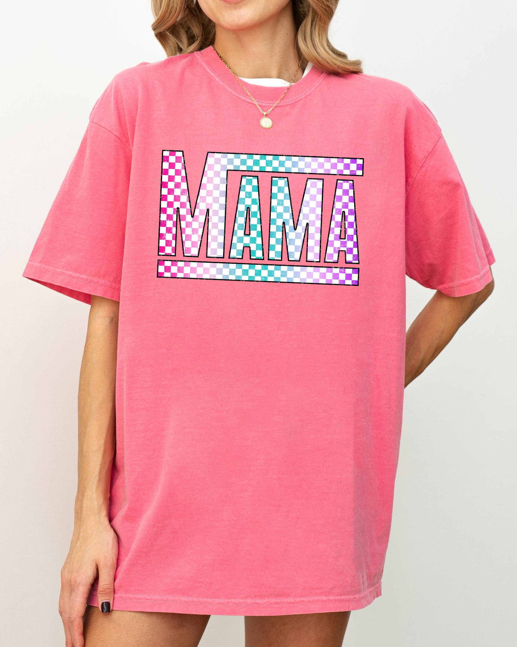 Checkered Mama, Colorful, Retro, Vintage, Mother Shirt Hoodie, Sweatshirt | PodTeesHub.com