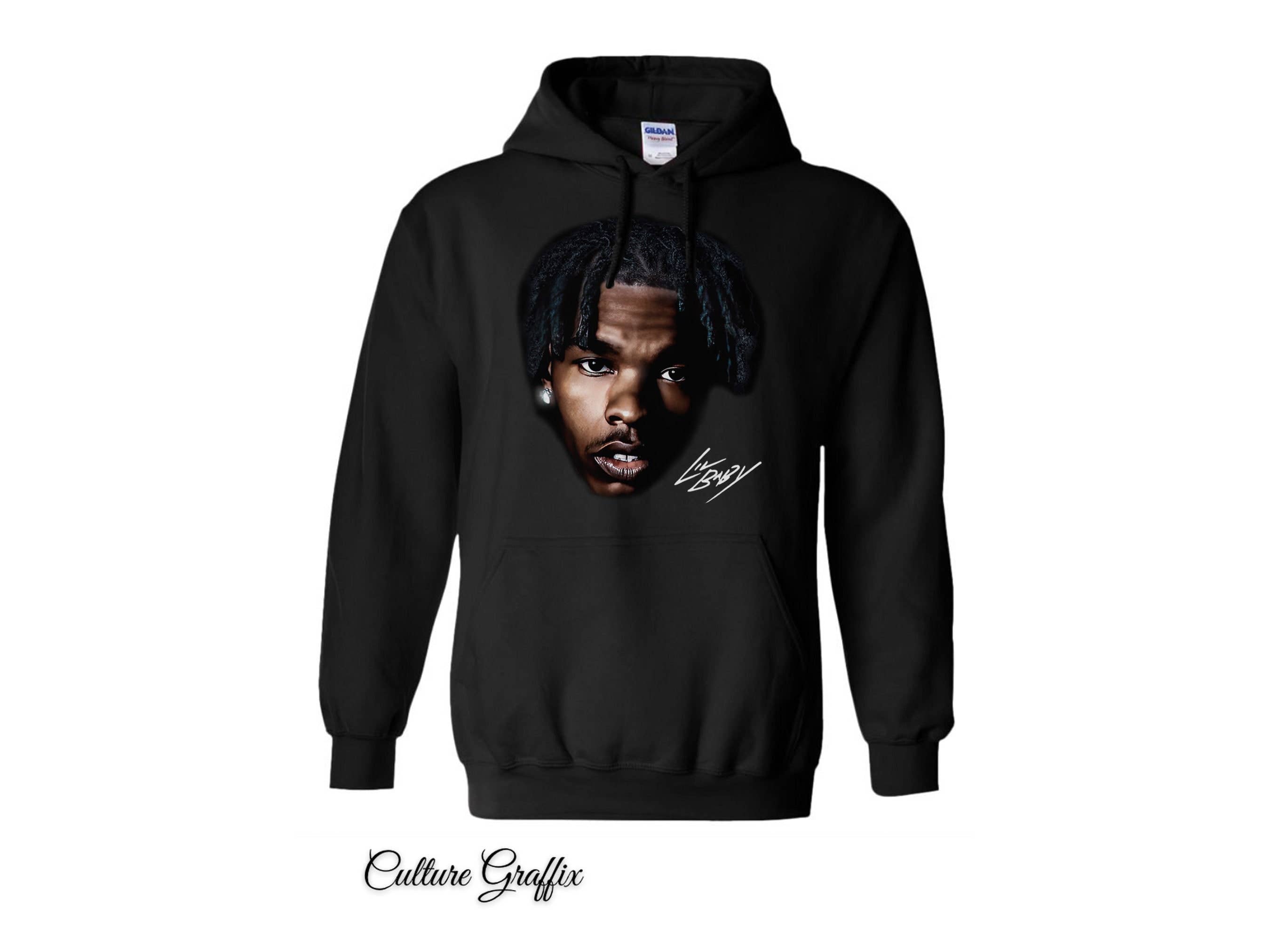 Lil Baby Vintage Rap Graphic Print Oversized Cotton Hoodie T-Shirts, Sweatshirt | PodTeesHub.com