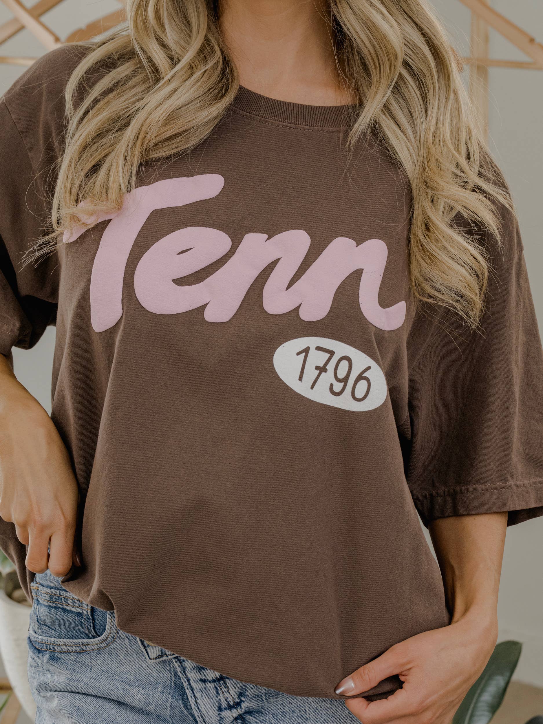 Tennessee 1796 Puff Ink Washed Cocoa Heavyweight Tee Hoodie, Sweatshirt | PodTeesHub.com