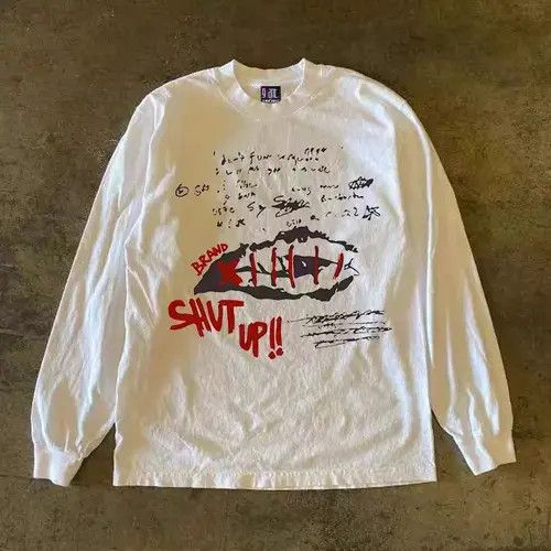 Vintage White Washed Retro Closed Mouth Print Long Sleeve Tee Hoodie, Sweatshirt | PodTeesHub.com
