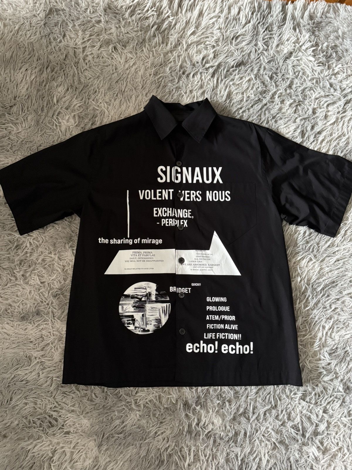 Prada Ss21 Signaux Graphic Printed Shirt Hoodie, Sweatshirt | PodTeesHub.com