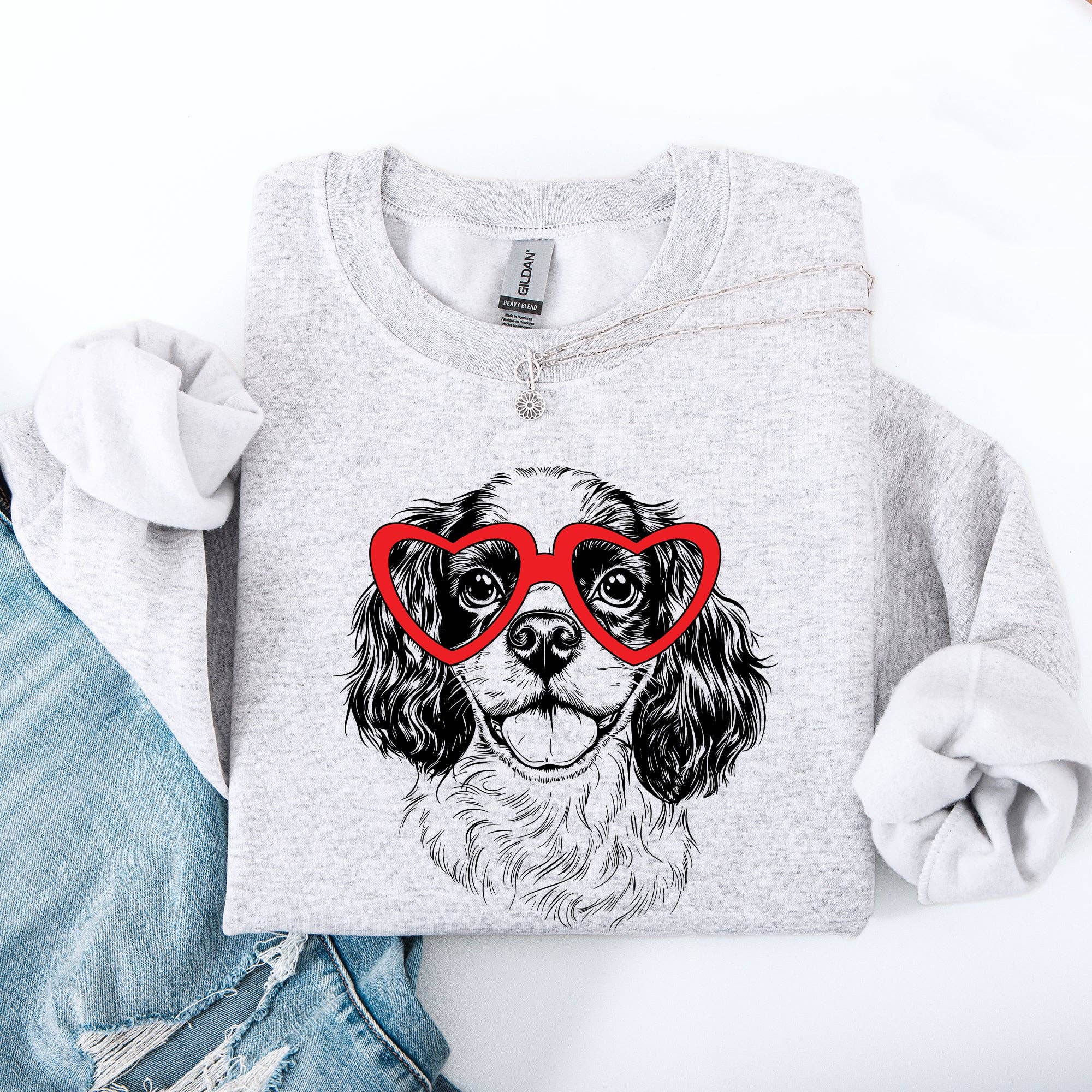Cavalier King Charles, Pet Dog Breed Valentine's Sweatshirt T-Shirts, Hoodie | PodTeesHub.com