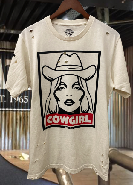 Cowgirl Distressed T-Shirt Hoodie, Sweatshirt | PodTeesHub.com