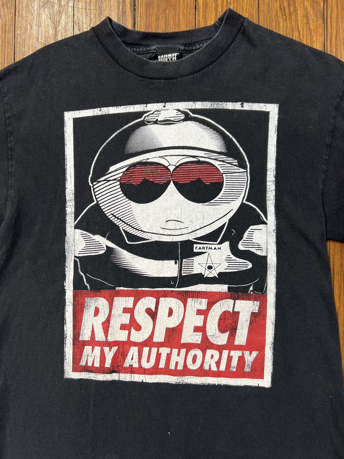 Vintage South Park Cartman Respect My Authority Shirt Hoodie, Sweatshirt | PodTeesHub.com