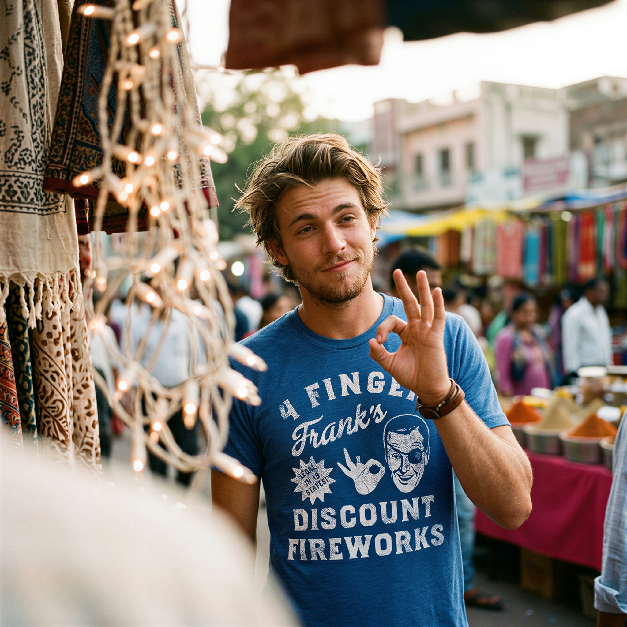 4 Finger Franks Discount Fireworks Men's T Shirt