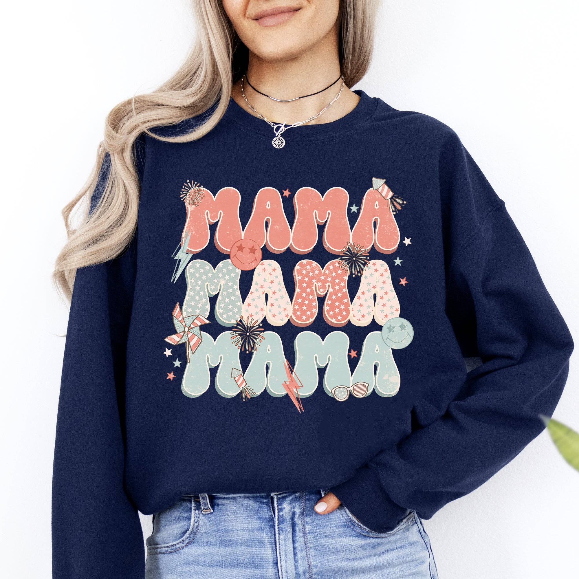 Mama, Patriotic, USA, America, 4th of July Sweatshirt T-Shirts, Hoodie | PodTeesHub.com
