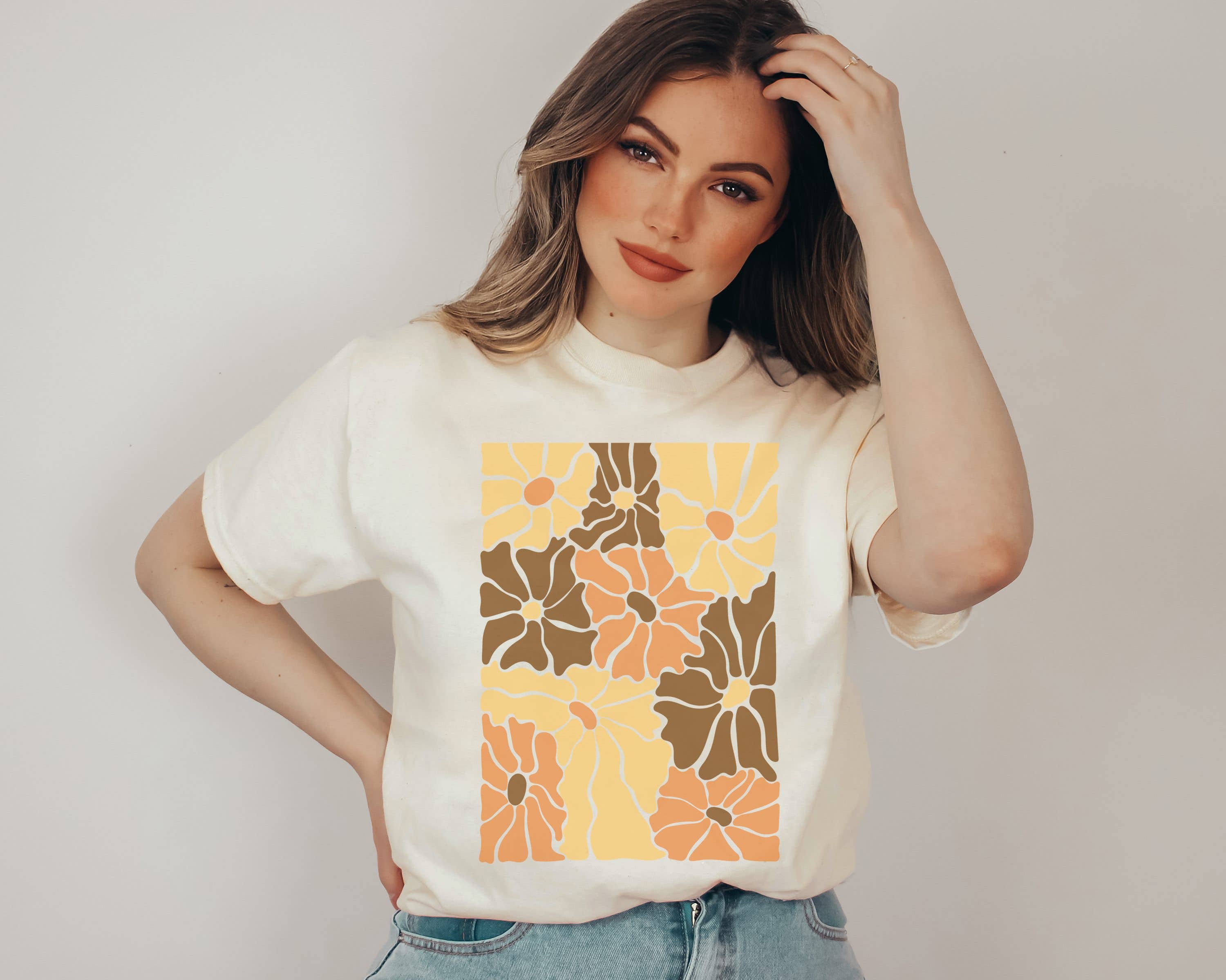 Retro Fall Floral Tee | Fall  Shirt Graphic Tee Hoodie, Sweatshirt | PodTeesHub.com