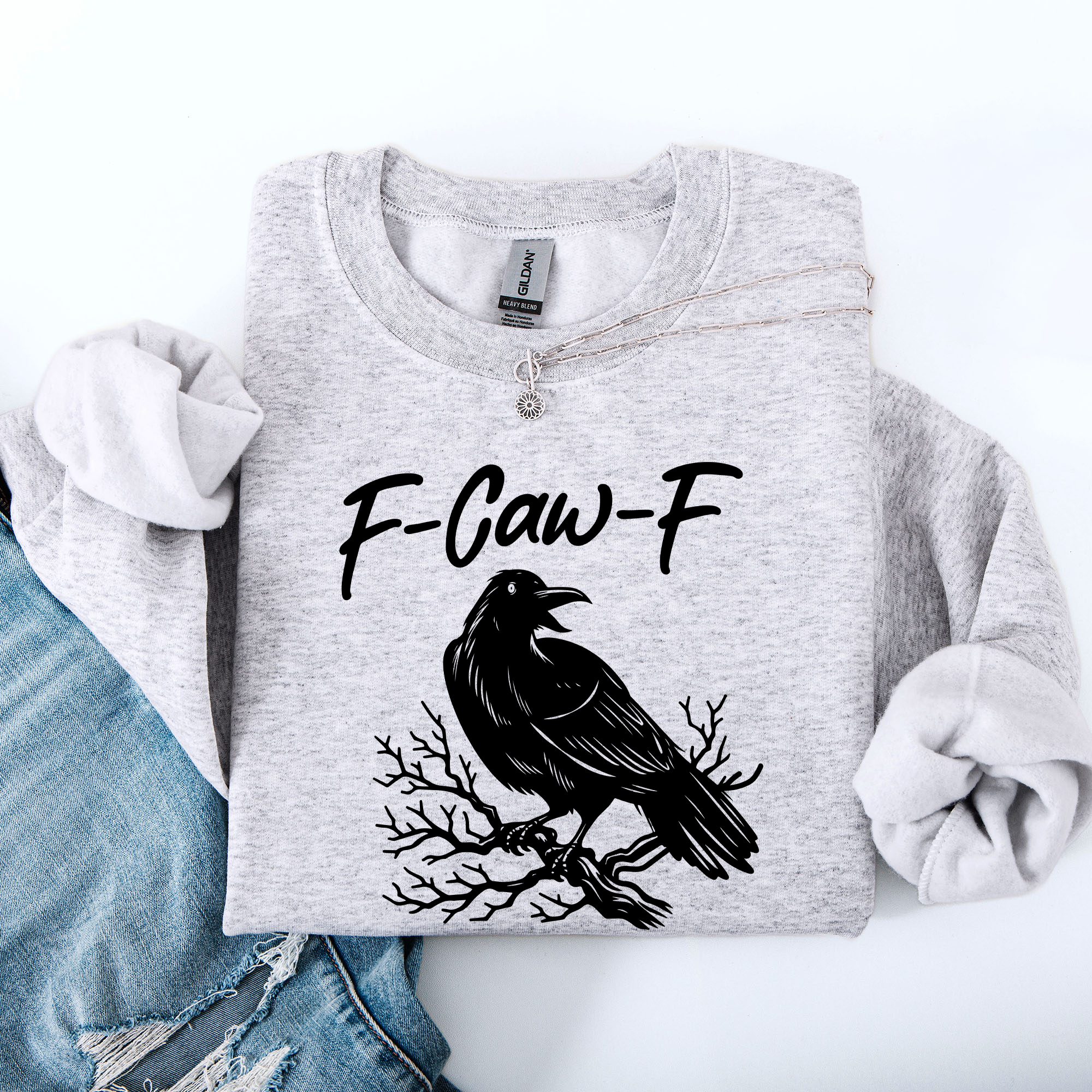 F Caw F, Raven, Crow, Funny, Trending, Halloween, Sweatshirt T-Shirts, Hoodie | PodTeesHub.com