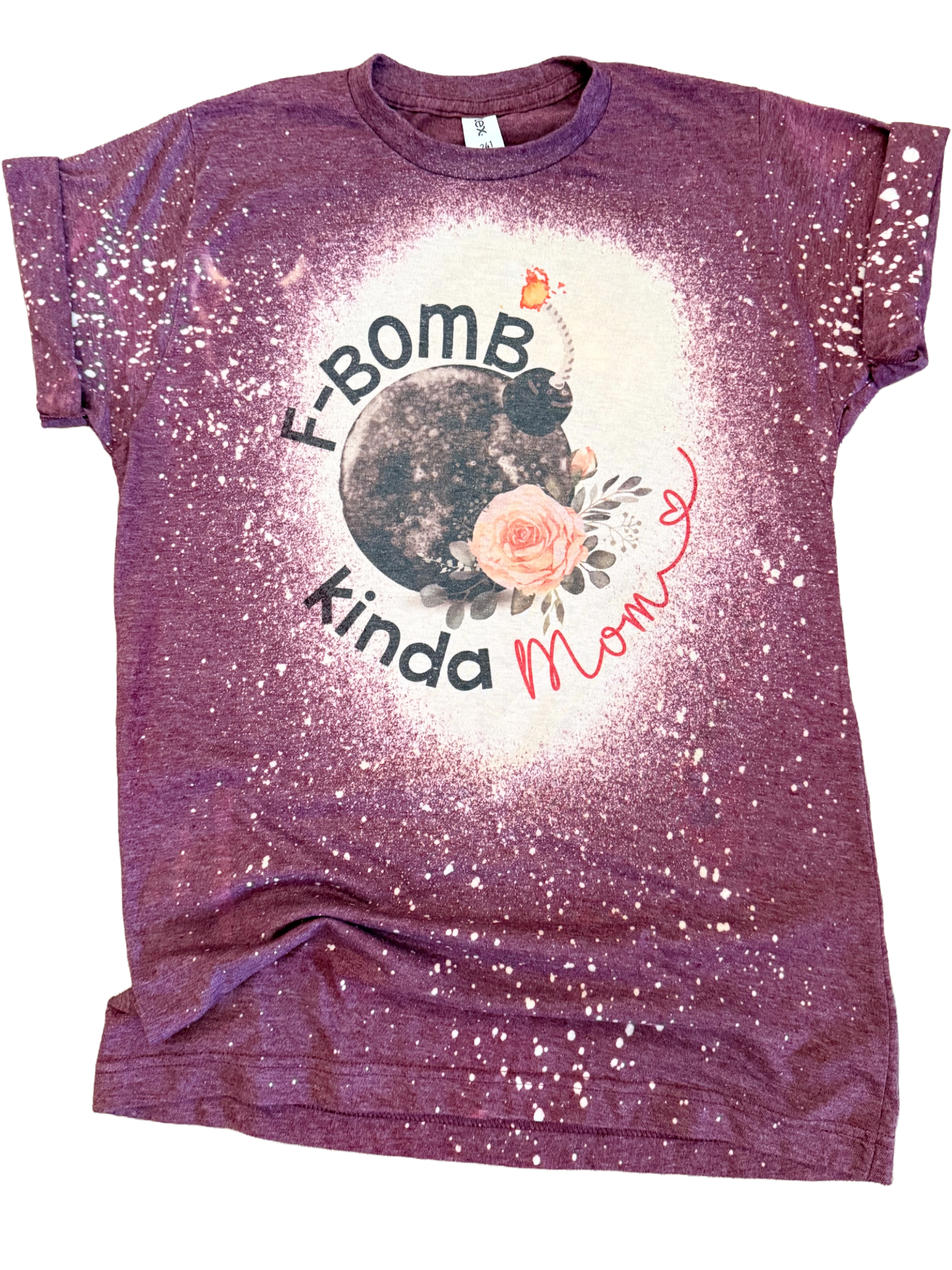 F-Bomb Kinda Mom Bleached Tee Hoodie, Sweatshirt | PodTeesHub.com